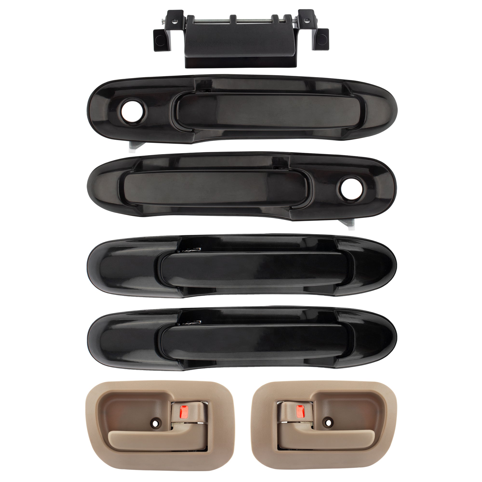 BOXI Set of 7 Exterior Interior Front Rear Left Right Side+Tailgate Door Handles fit for Toyota