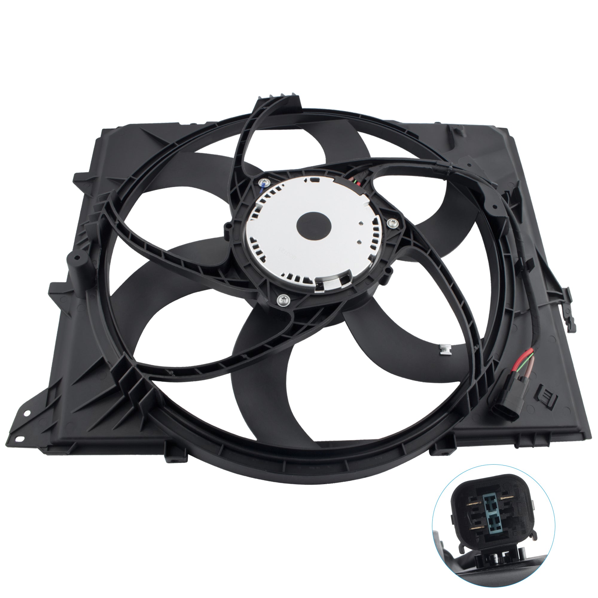 BOXI 400W Engine Cooling Fan Assembly with Auto Transmission for BMW E90 128i 325i 325xi 328i 328i