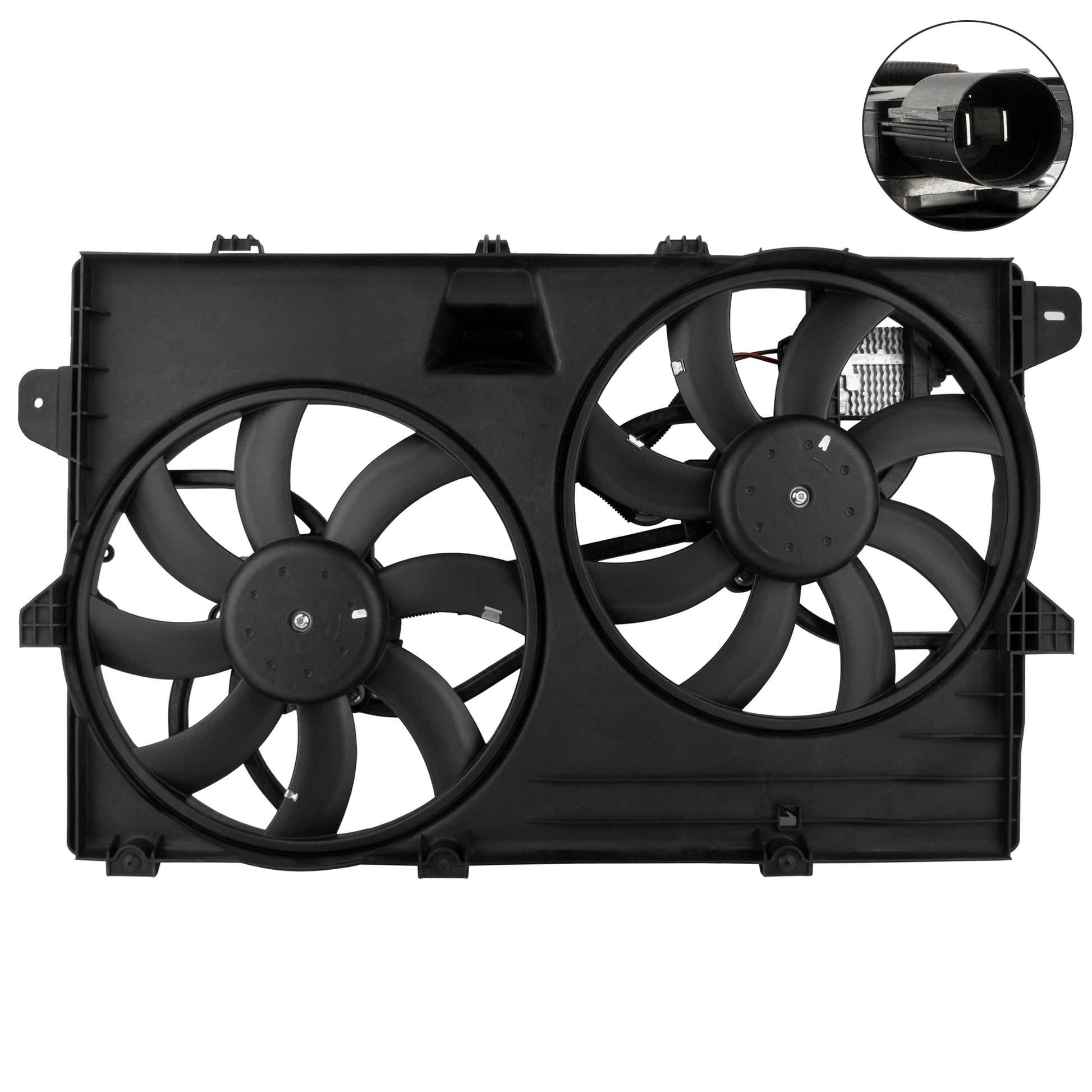 BOXI 621-392 7T4Z8C607A Dual Radiator Cooling Fan Assembly Fit for Ford Edge 2007 2008 2009 2010 — product photo 2