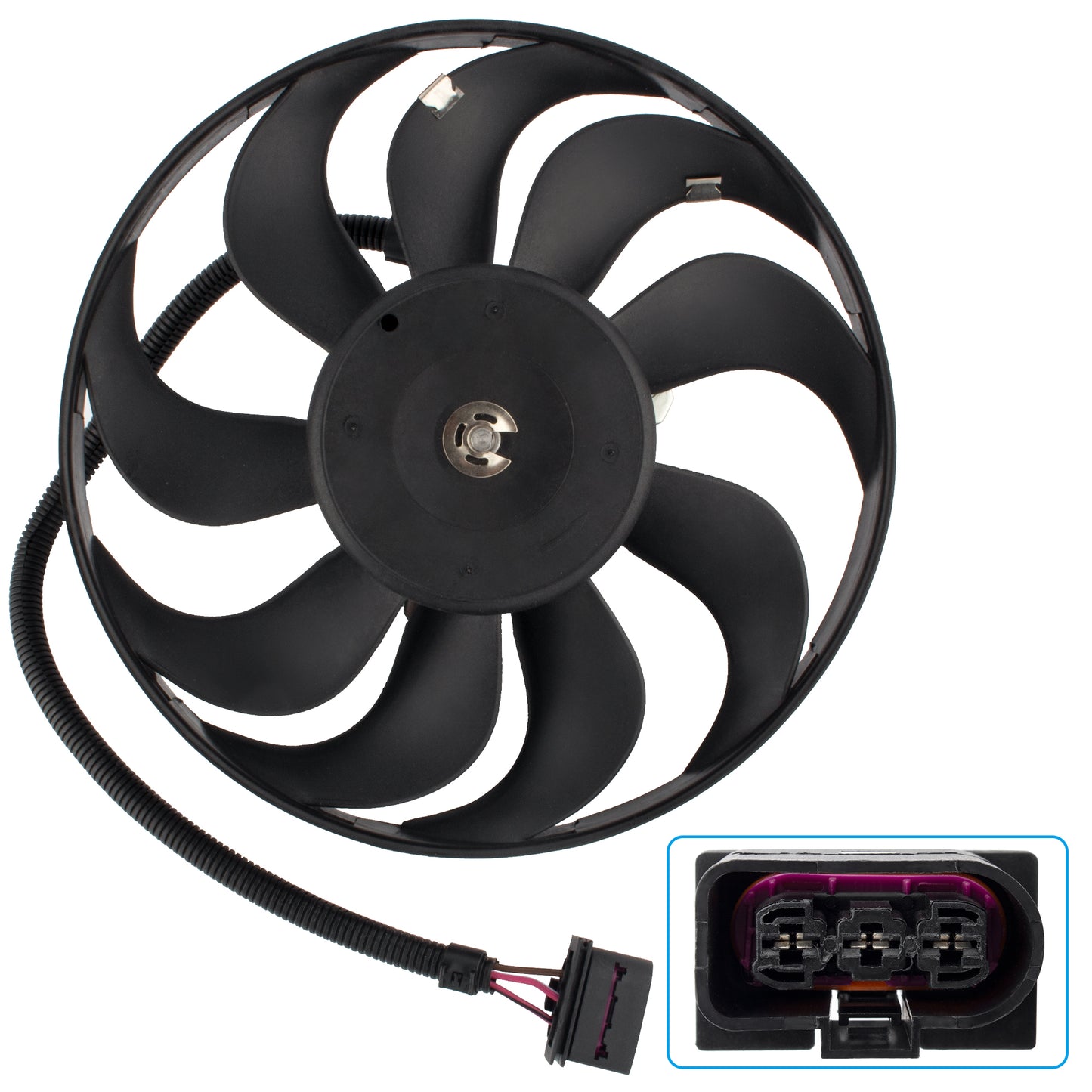 BOXI Engine Cooling Right/Passenger Side Fan Motor for Audi TT 2000-2002 / TT Quattro 2000-2006 /