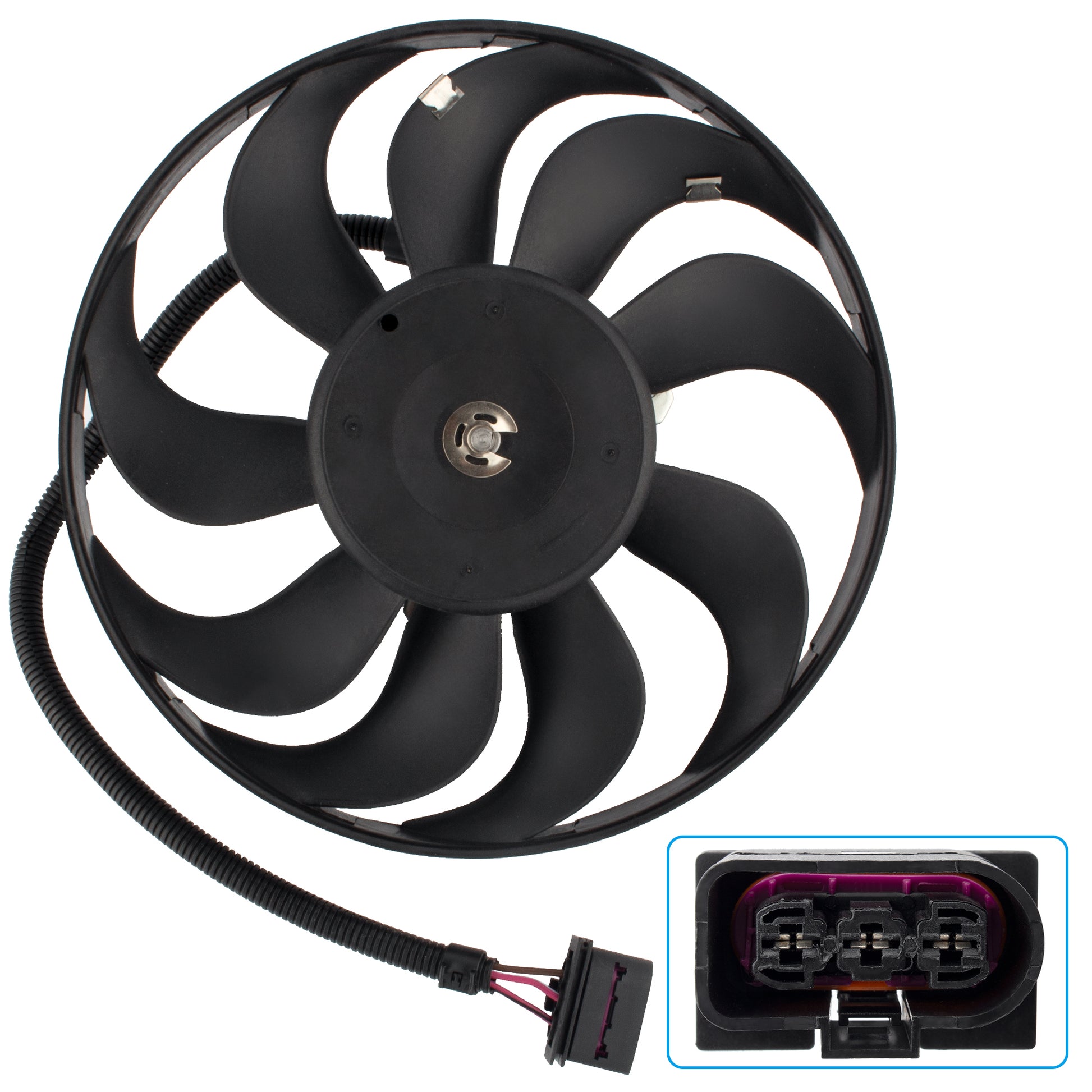 BOXI Engine Cooling Right/Passenger Side Fan Motor for Audi TT 2000-2002 / TT Quattro 2000-2006 /