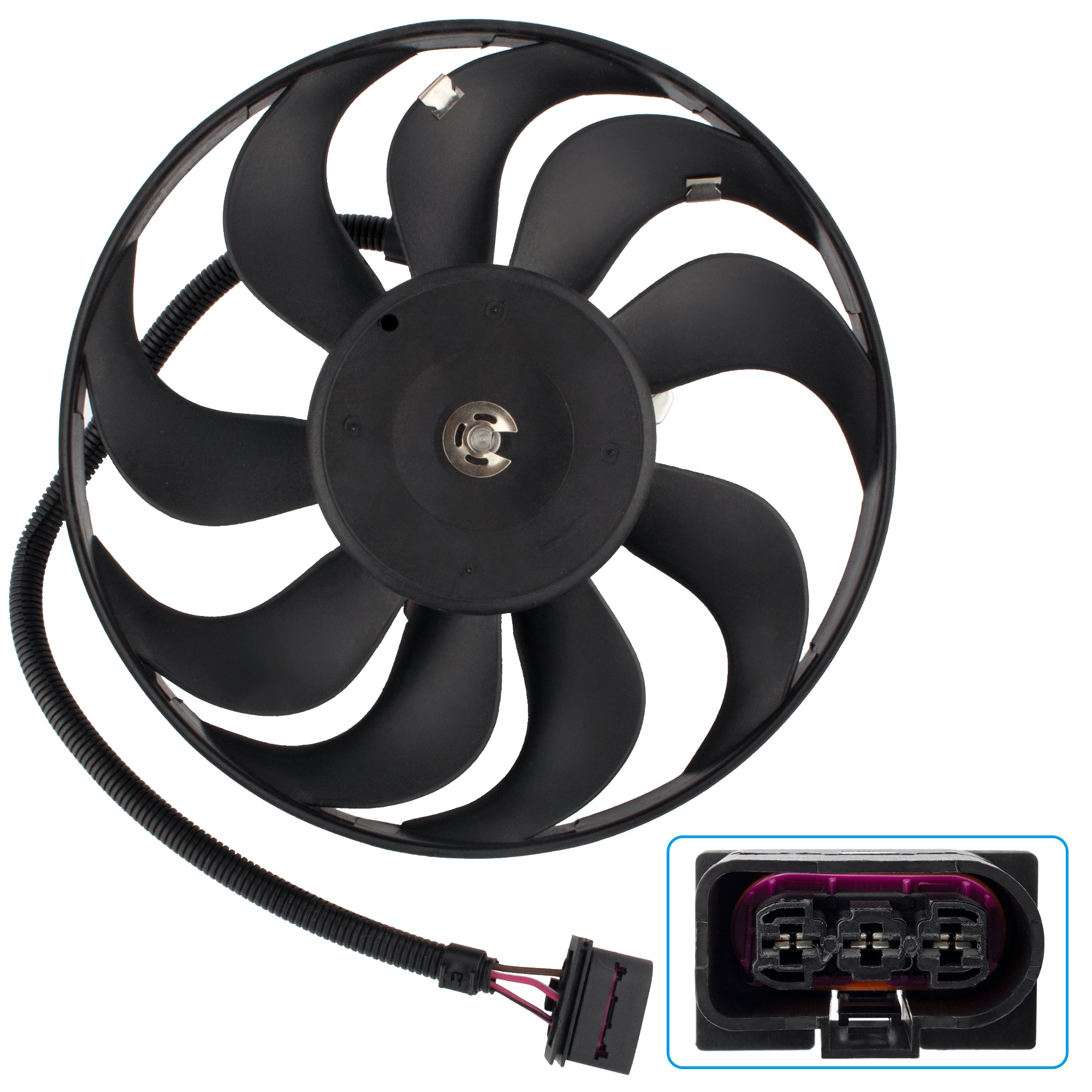 BOXI Engine Cooling Right/Passenger Side Fan Motor for Audi TT 2000-2002 / TT Quattro 2000-2006 /