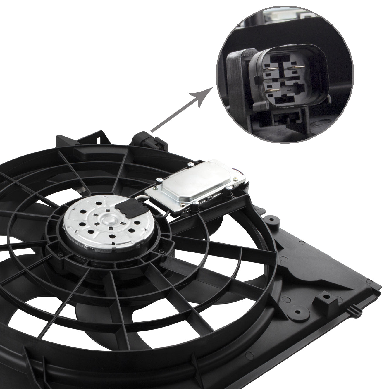 BOXI 621-199 Radiator Cooling Fan Assembly Fit for BMW E46 3-Series 1999-2005 320i 323Ci 323i 325Ci — product photo 2