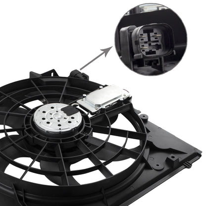 BOXI 621-199 Radiator Cooling Fan Assembly Fit for BMW E46 3-Series 1999-2005 320i 323Ci 323i 325Ci — product photo 2
