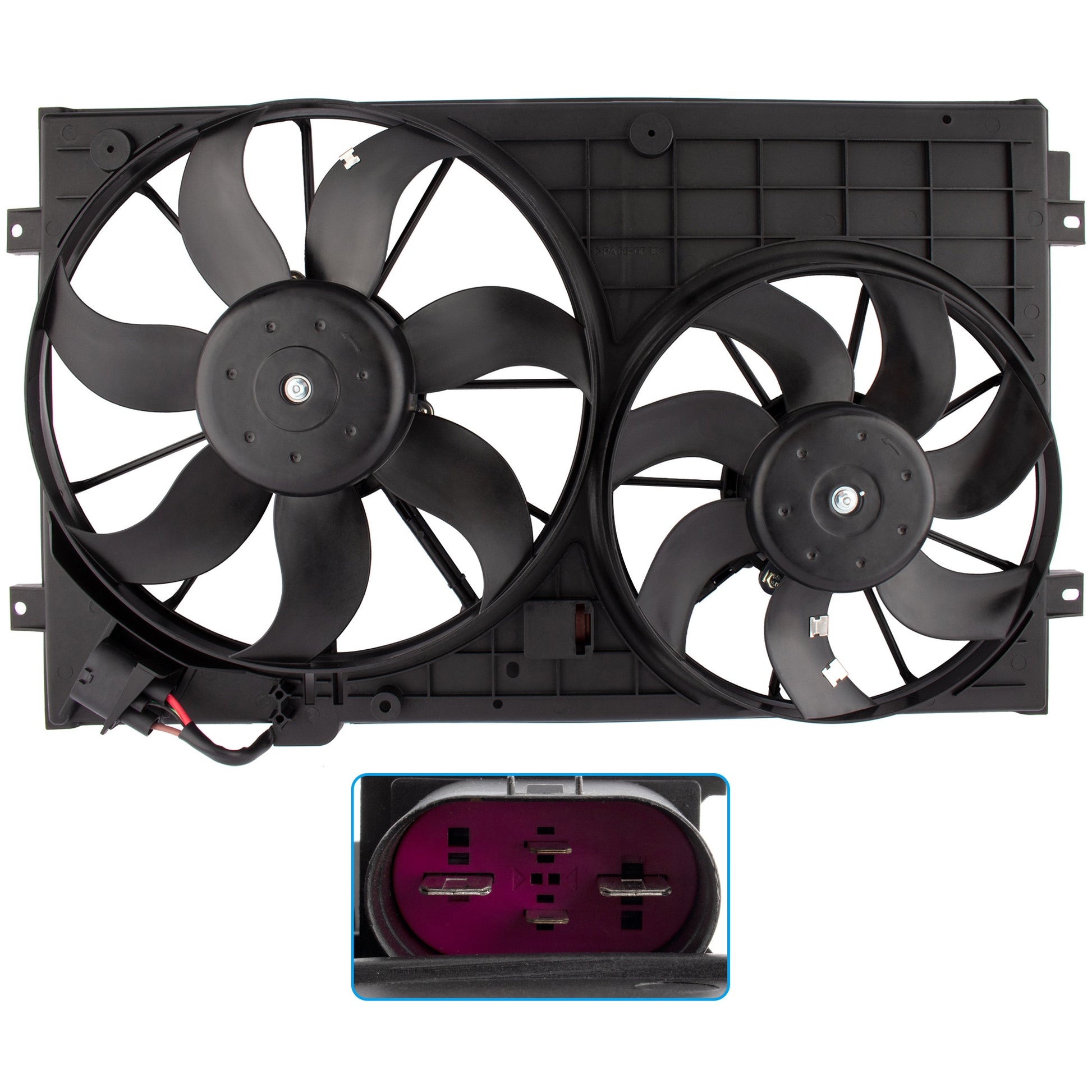 BOXI Engine Radiator Dual Cooling Fan Assembly Fits for Volkswagen Beetle 2012-2013