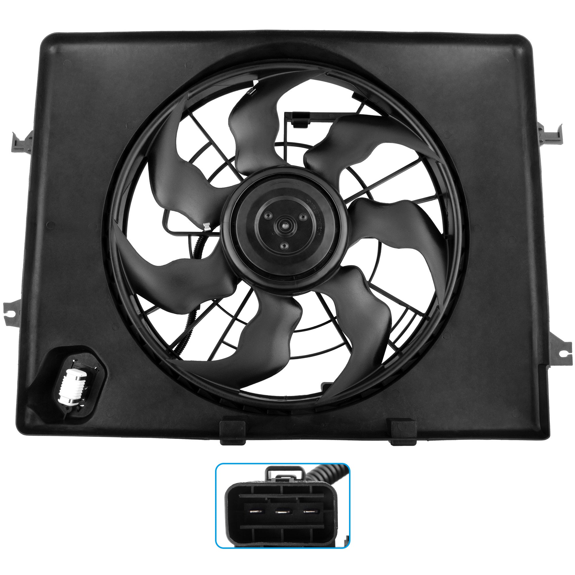 BOXI Engine Cooling Fan Assembly Fit for Hyundai Sonata 2011 2012 2.4L