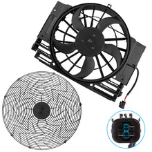 BOXI Auxiliary Condenser Brushless Cooling Fan Assembly Fit for B-M-W X5 3.0L 4.4L 4.6L 4.8L