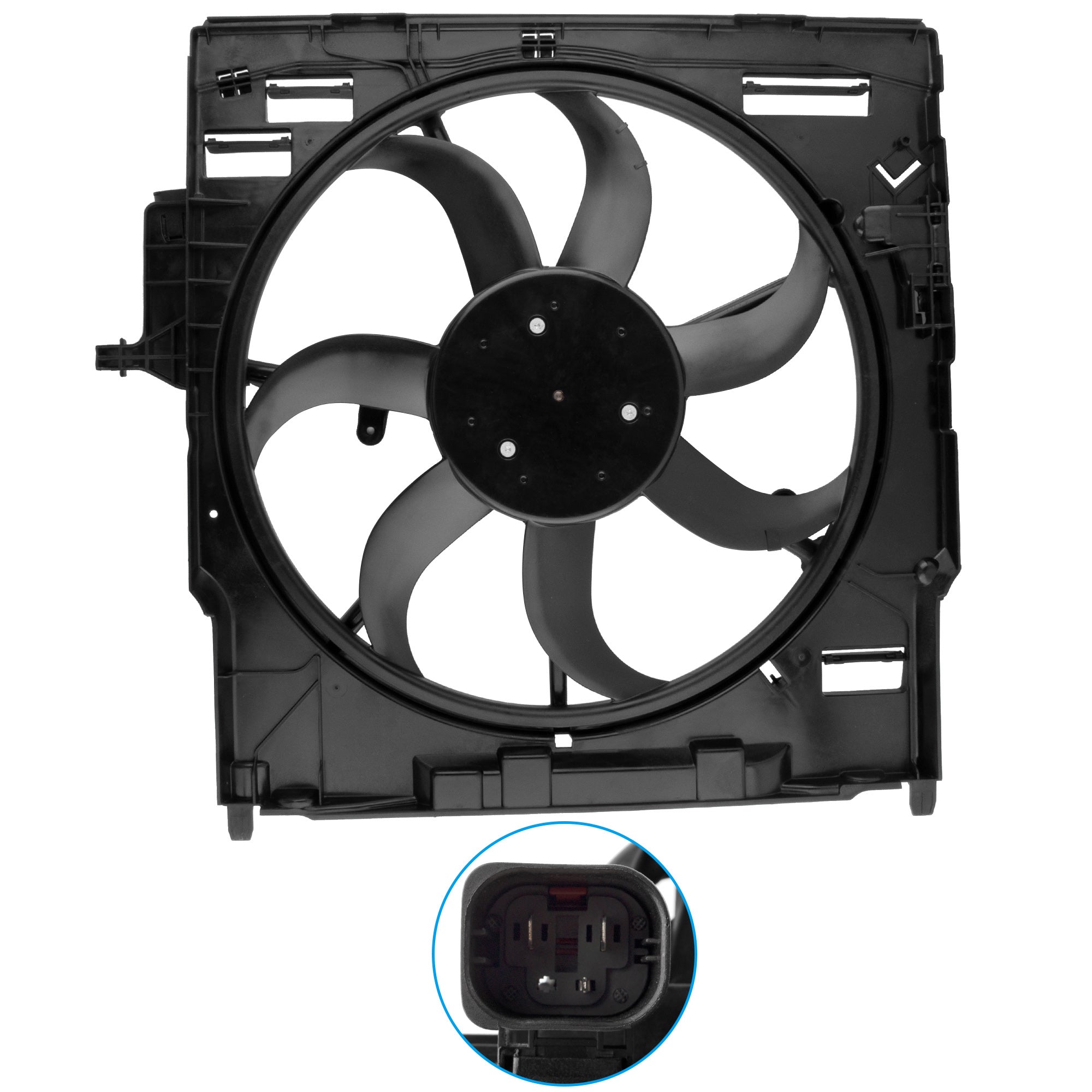 BOXI 17427533558 Engine Radiator Cooling Fan Assembly Fits for BMW E70 X5 2007 2008 2009 2010