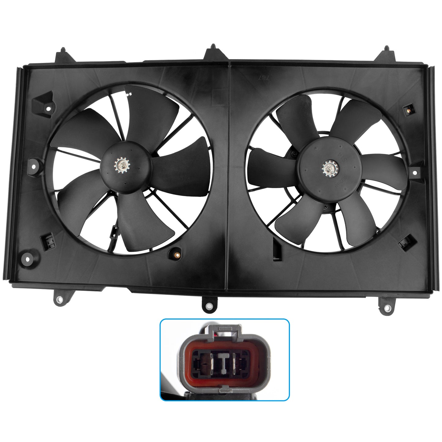 BOXI 620-225 Dual Radiator Condenser Cooling Fan Motor Fits for Honda Accord 2003-2007 EX LX DX 2.4L
