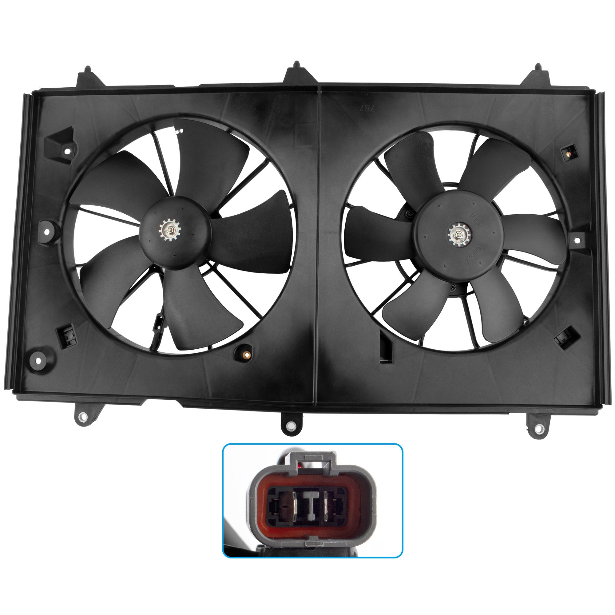 BOXI 620-225 Dual Radiator Condenser Cooling Fan Motor Fits for Honda Accord 2003-2007 EX LX DX 2.4L