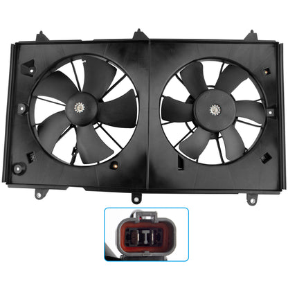 BOXI 620-225 Dual Radiator Condenser Cooling Fan Motor Fits for Honda Accord 2003-2007 EX LX DX 2.4L