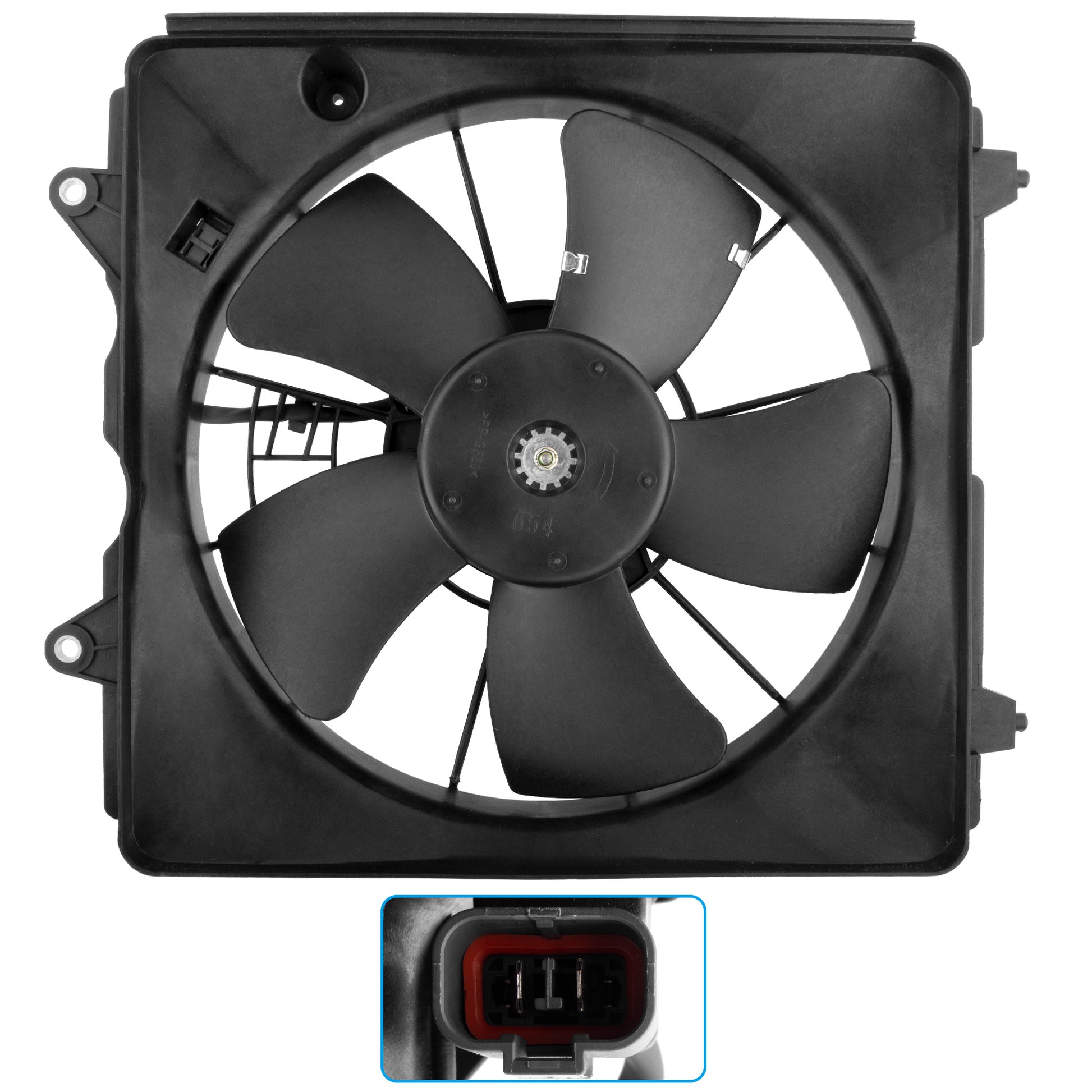 BOXI 620-253 Radiator Cooling Fan Engine Motor Assembly Fit for Honda Civic 1.8L 2006-2011