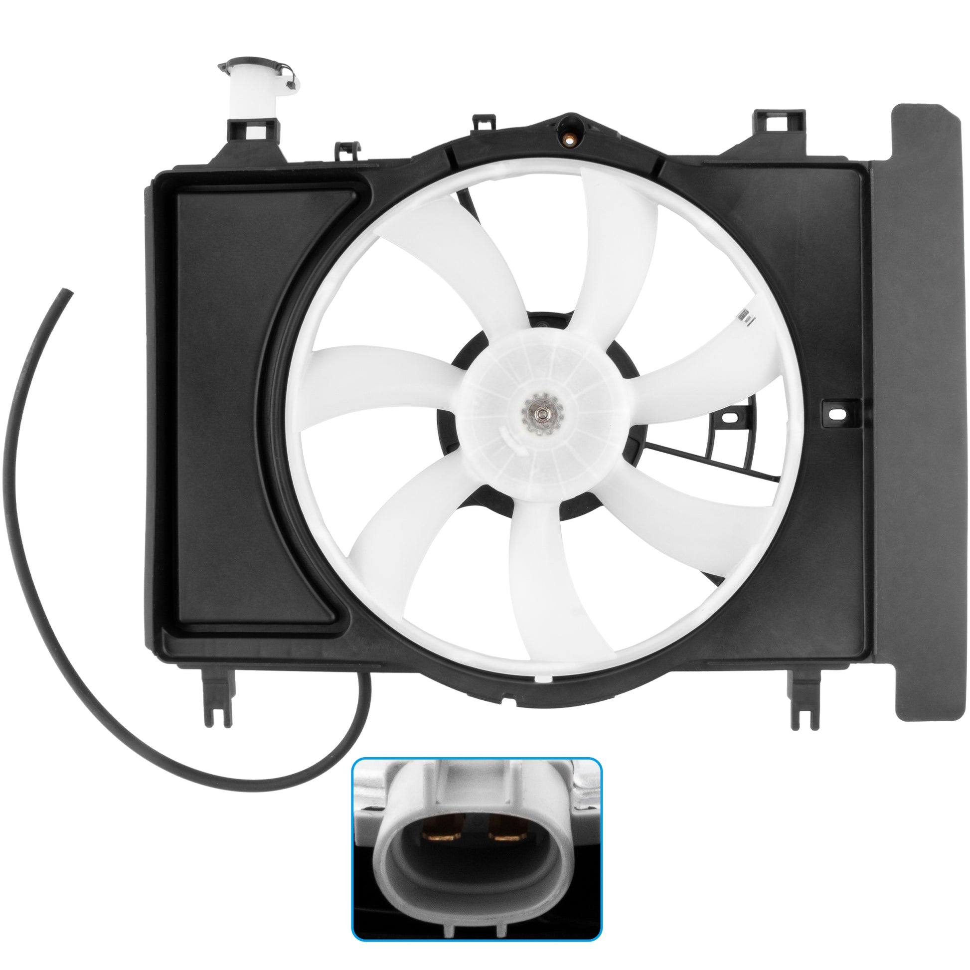 BOXI Radiator Condenser Cooling Fan Assembly Fits for Toyota Yaris 2007 2008 2009 2010 2011 2012