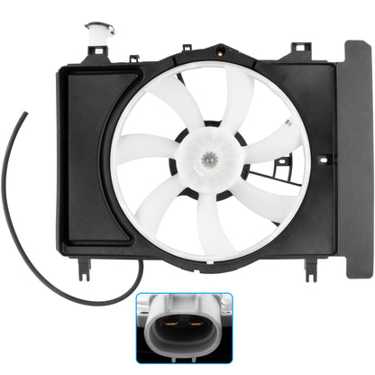 BOXI Radiator Condenser Cooling Fan Assembly Fits for Toyota Yaris 2007 2008 2009 2010 2011 2012