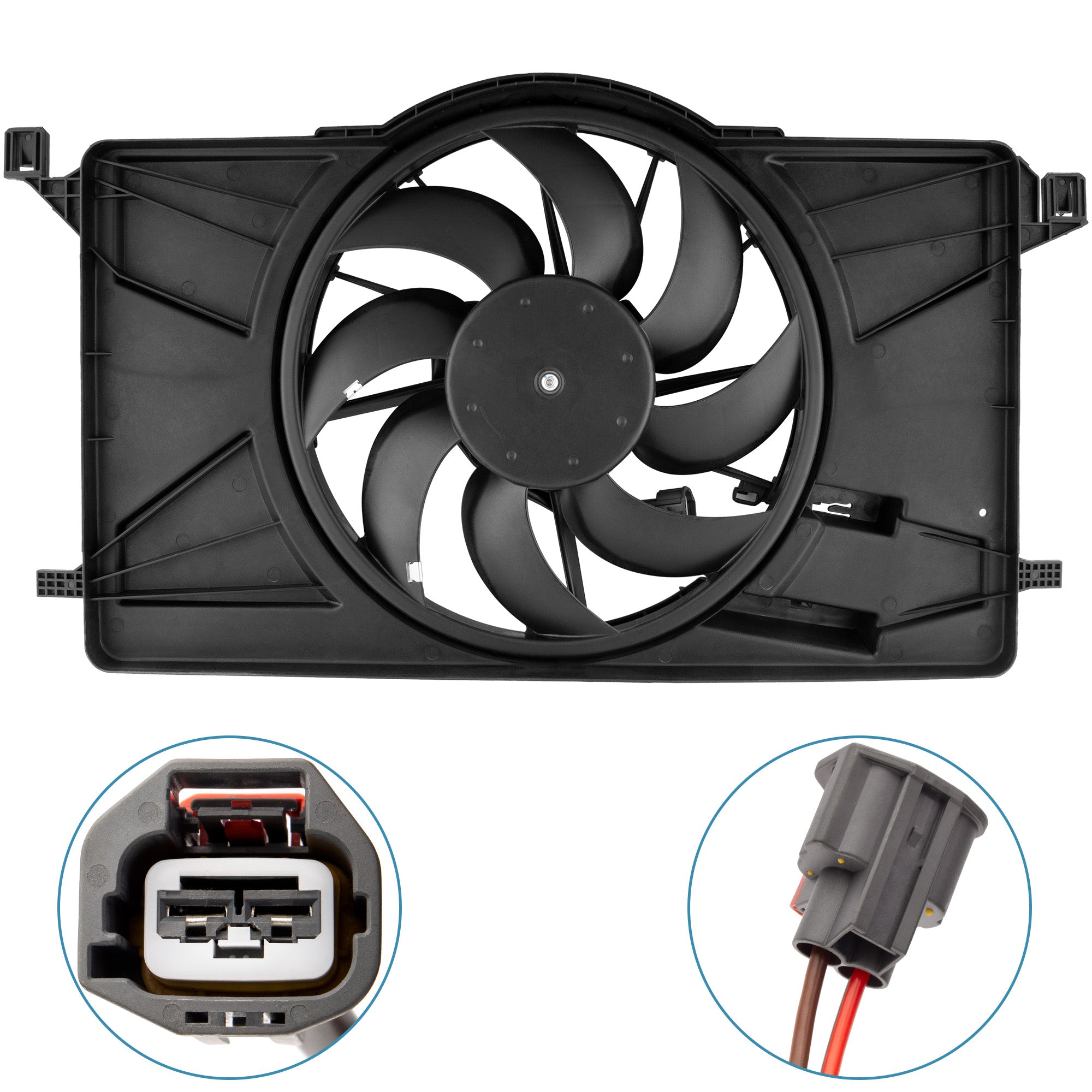 BOXI BV6Z-8C607-K 622800 Radiator Cooling Fan Assembly Without Control Module Fit for Ford Focus
