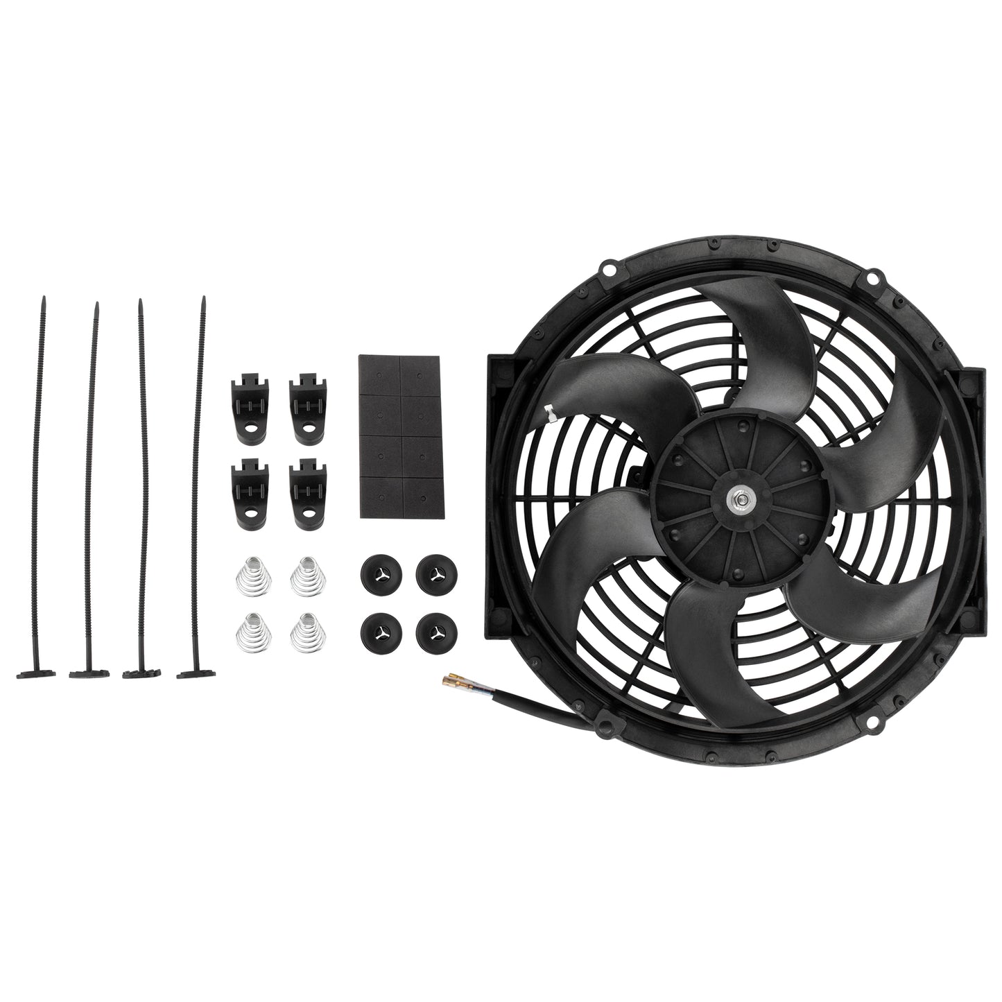 BOXI 10" Universal Electric Radiator Cooling Slim Fan 12V with Mounting Kit — product photo 6