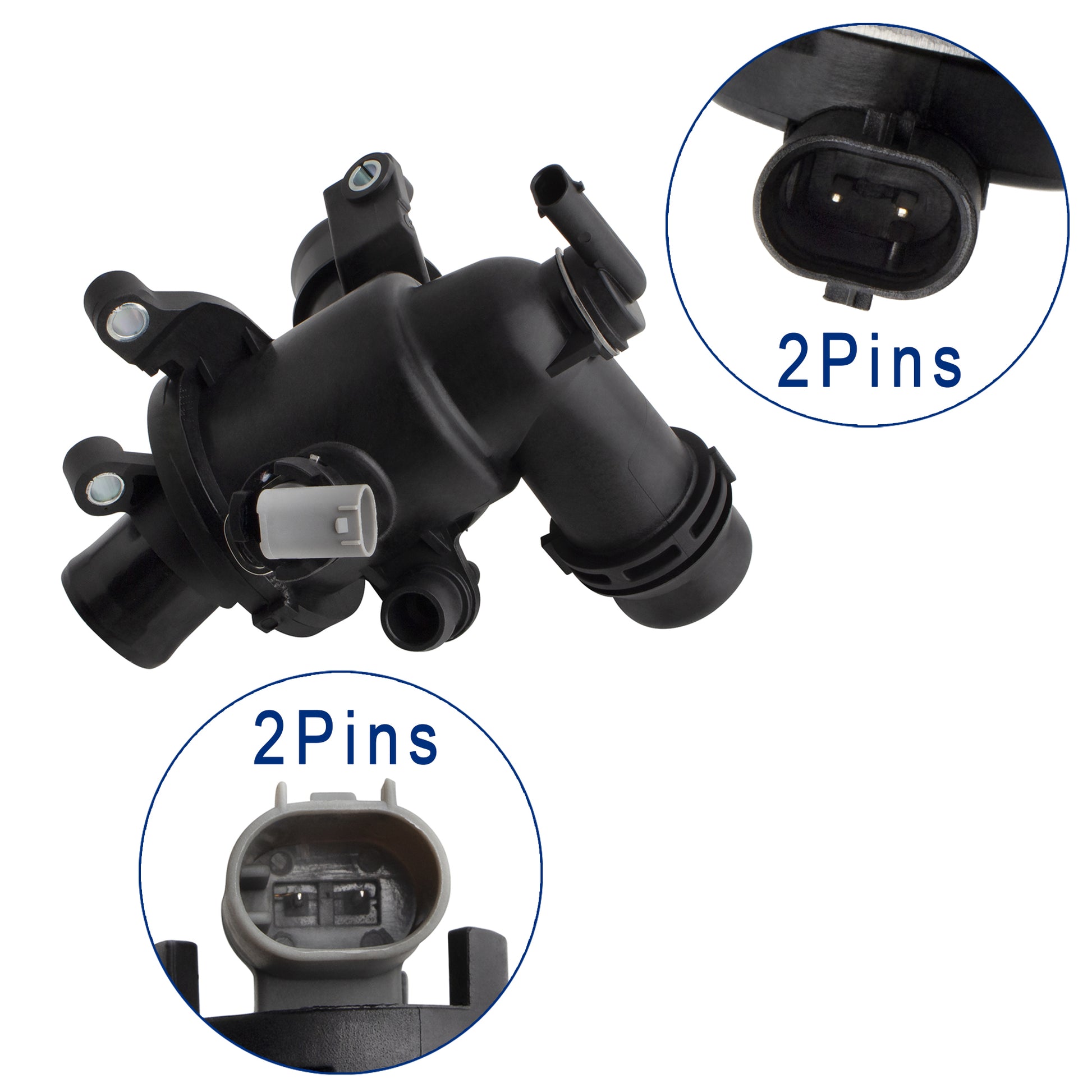 BOXI Engine Coolant Thermostat Housing Assembly with Thermostat and Sensor Fits for Mercedes-Benz — product photo 2