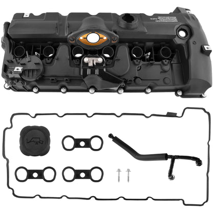 BOXI N52 Engine Valve Cover Kit with Oil Cap & PCV Hose Fits for BMW 2008-2013 128i