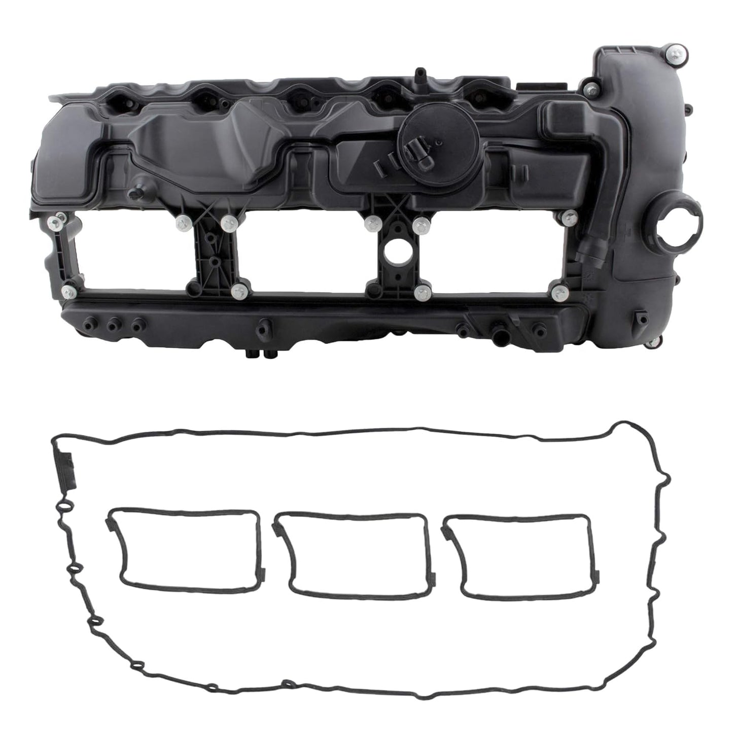 BOXI N55 Engine Valve Cover with Gasket Bolts Kit & Oil Cap for BMW 2010-2017 335i 535i 2011-2019