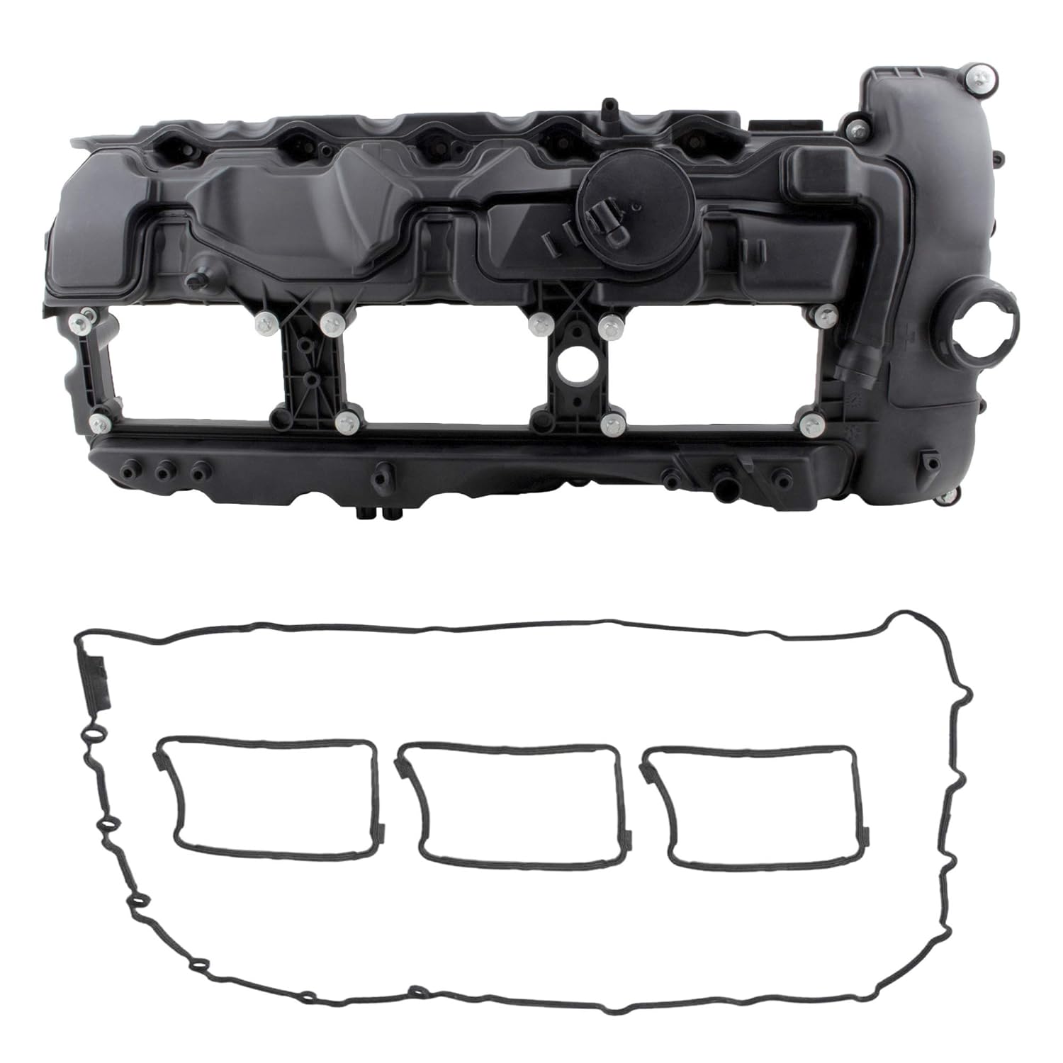 BOXI N55 Engine Valve Cover with Gasket Bolts Kit & Oil Cap for BMW 2010-2017 335i 535i 2011-2019