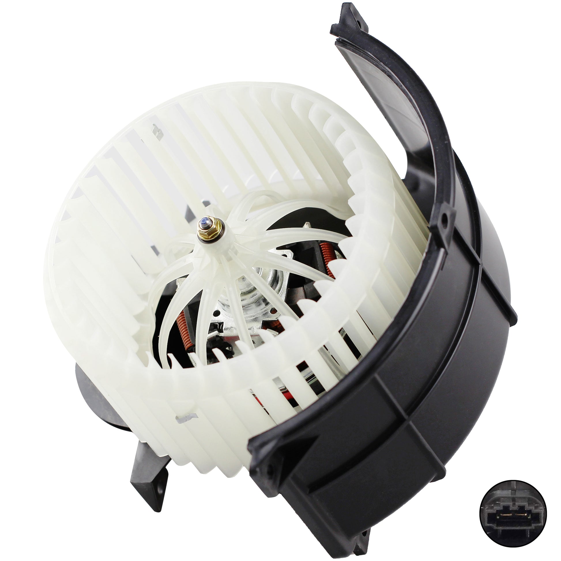 BOXI AC Heater Blower Motor Fan White with Cage - Fits for Volkswagen & Audi Vehicles - Touareg — product photo 2
