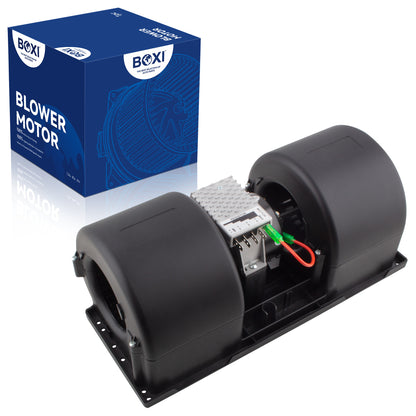 BOXI Blower Motor Assembly Fits for Dual Wheel 12 V with 3 Speed Resistor