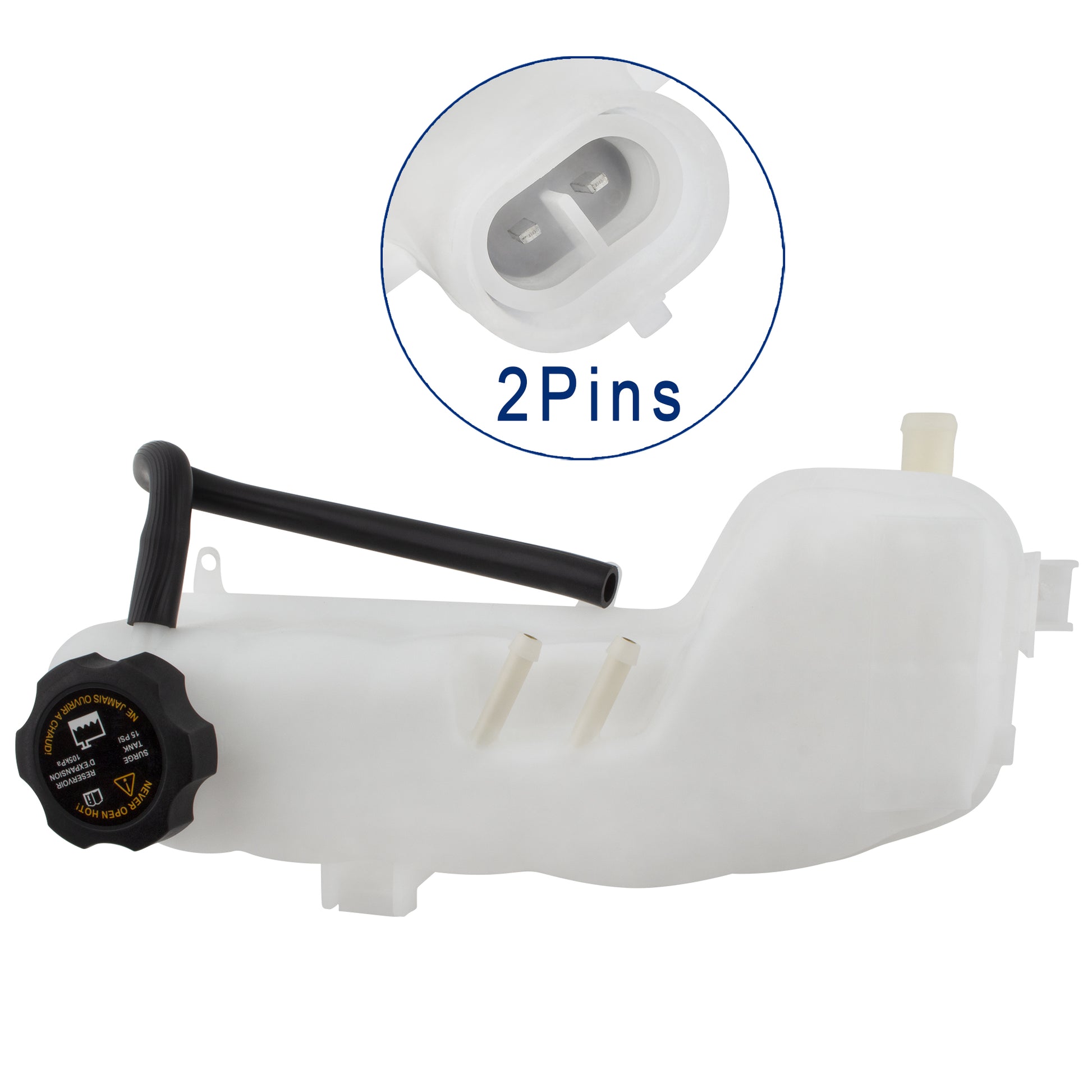 BOXI 603-109 Coolant Reservoir Bottle Tank with Cap For Chevy Cavalier Classic Malibu SSR 1999-2006 — product photo 2