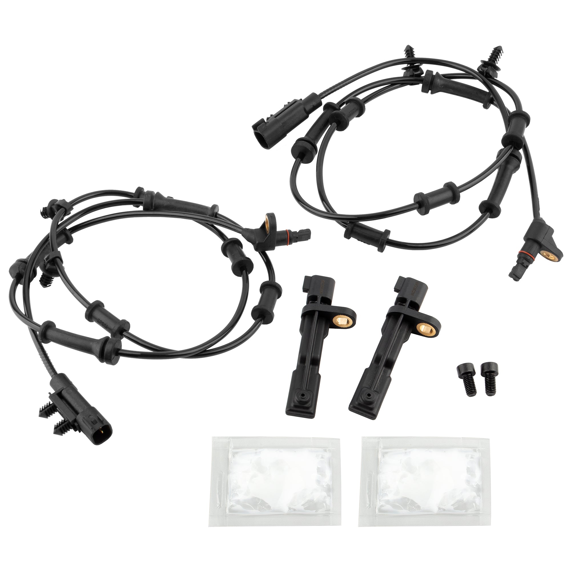 BOXI 4pcs Front + Rear Left & Right ABS Wheel Speed Sensor Fit for Jeep Wrangler 2008-2017 3.6L 3.8L