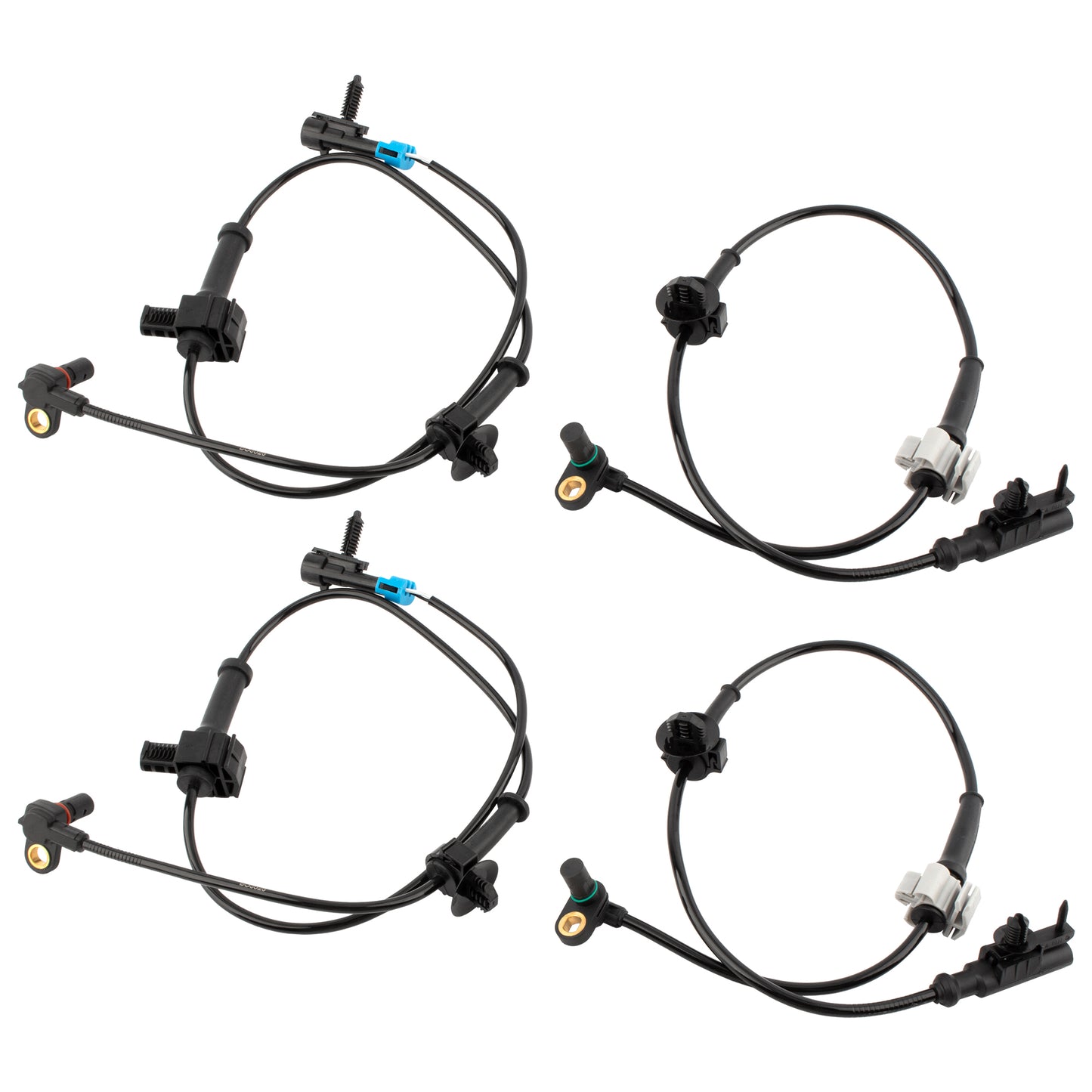 BOXI Qty(4) Front + Rear Left & Right ABS Wheel Speed Sensor Fit 2007-2012 for Cadillac Escalade