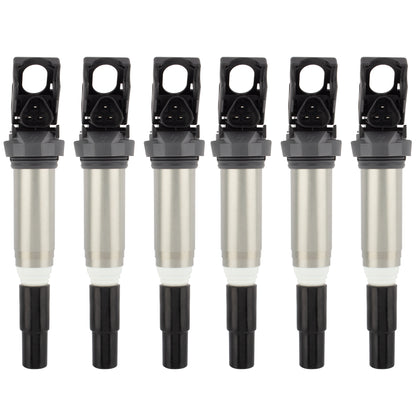 BOXI Ignition Coil Pack Set of 6 Compatible for BMW 325i 335i 525i 550i 650i X3 M5 X5 X6 & More