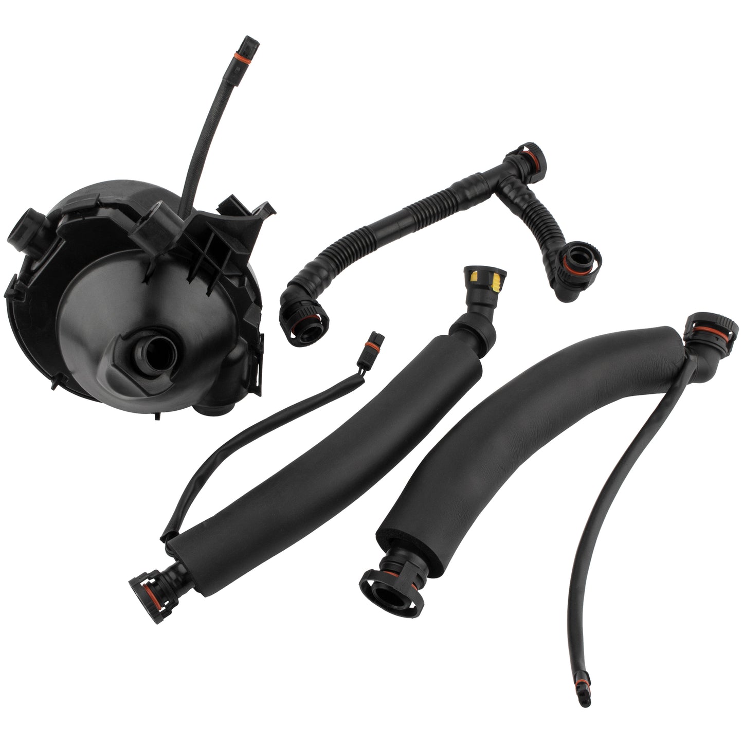 BOXI Crankcase Vent Valve Oil Separator with Breather Hose Kit Set Compatible for BMW N52 1 3 5 6 7