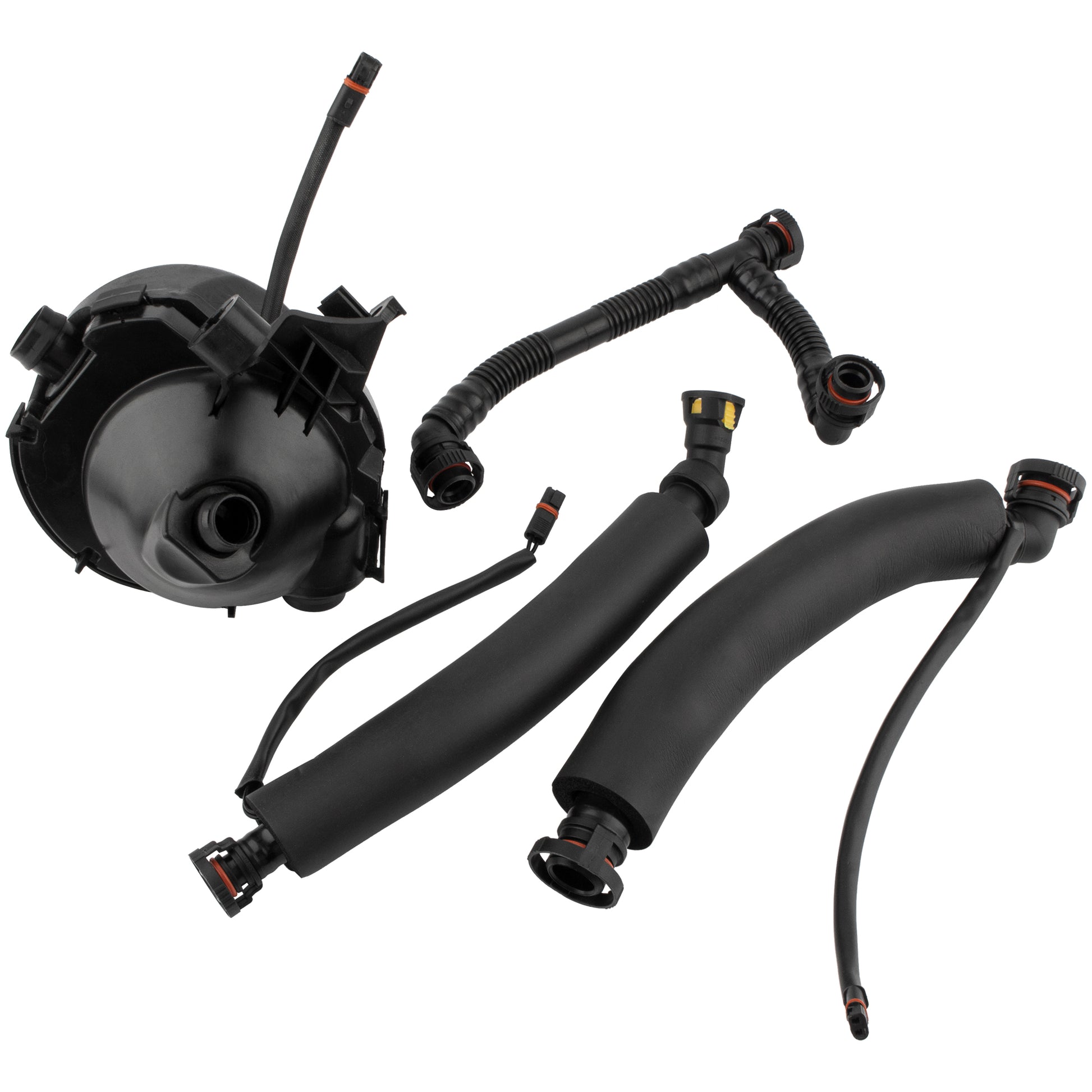 BOXI Crankcase Vent Valve Oil Separator with Breather Hose Kit Set Compatible for BMW N52 1 3 5 6 7