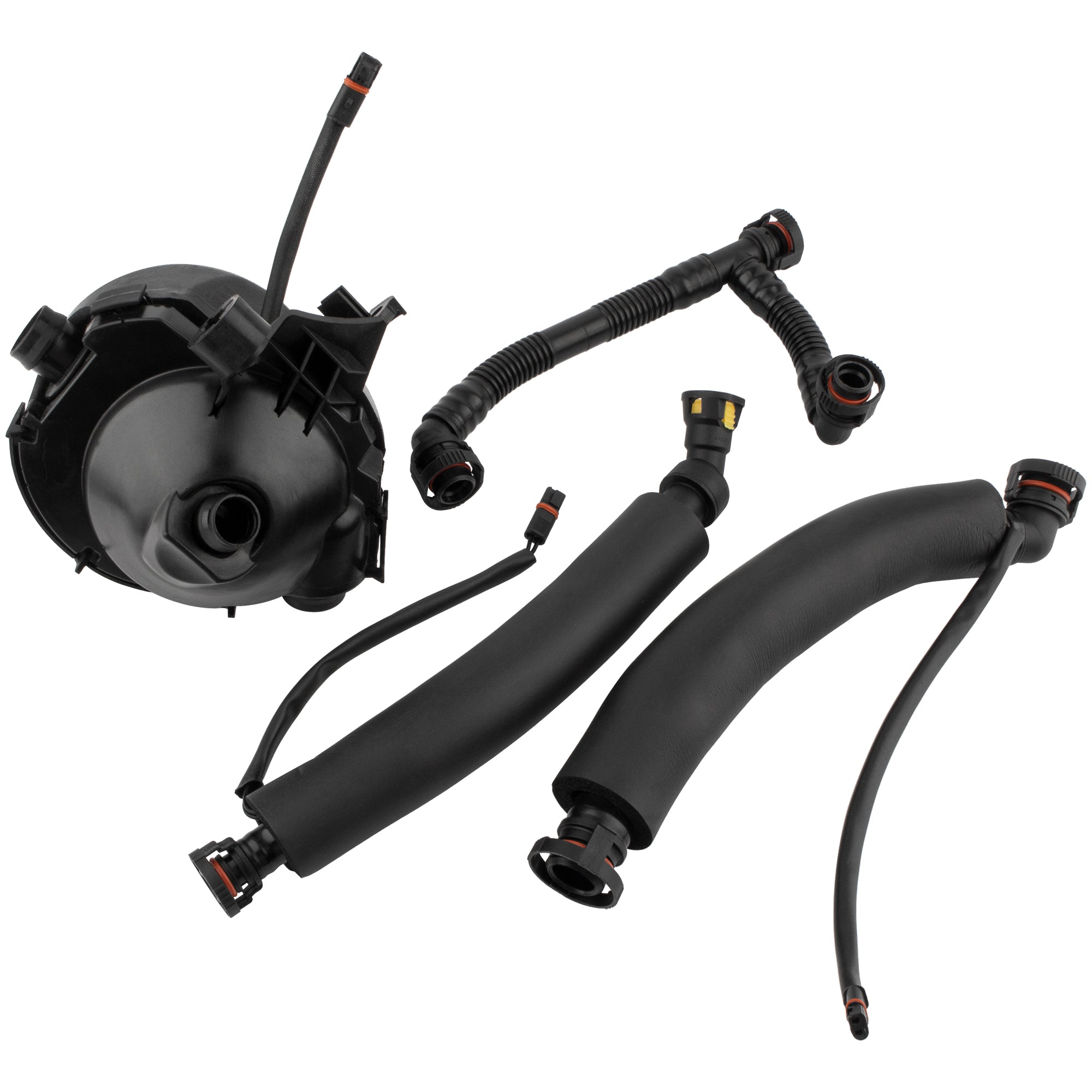 BOXI Crankcase Vent Valve Oil Separator with Breather Hose Kit Set Compatible for BMW N52 1 3 5 6 7