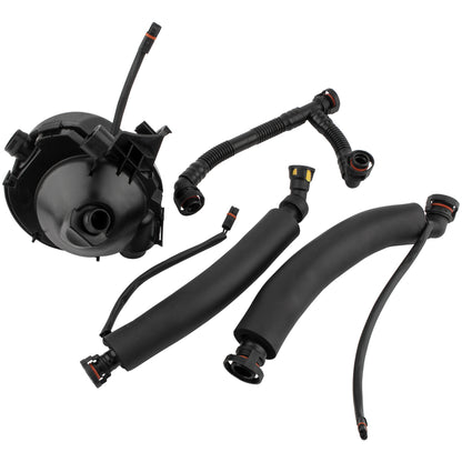 BOXI Crankcase Vent Valve Oil Separator with Breather Hose Kit Set Compatible for BMW N52 1 3 5 6 7