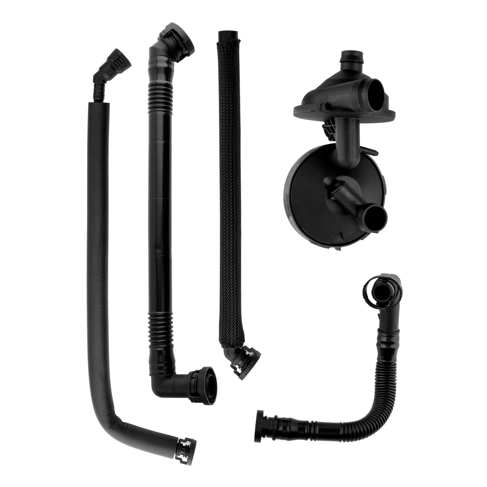 BOXI Set of 5 Crankcase Vent Valve Oil Separator with Breather Hose Kit Fit for BMW E46 E39 E53