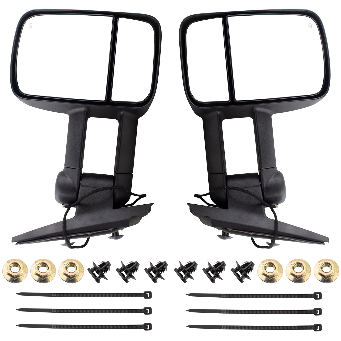 BOXI Left & Right Side Towing Mirror Power Heated Telescoping Fit for Chevy Silverado Sierra Pickup