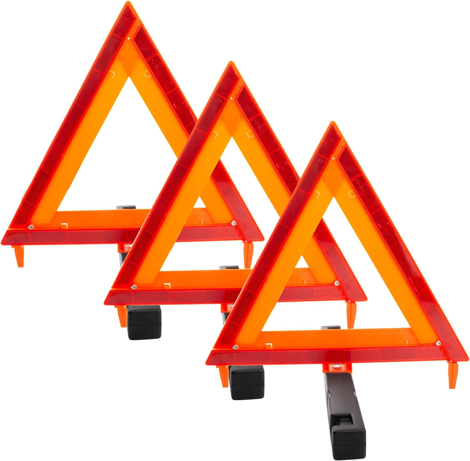 BOXI (3 Pack Triangle Warning Frame Triangle Foldable Emergency Warning Triangle Reflector Safety — product photo 2