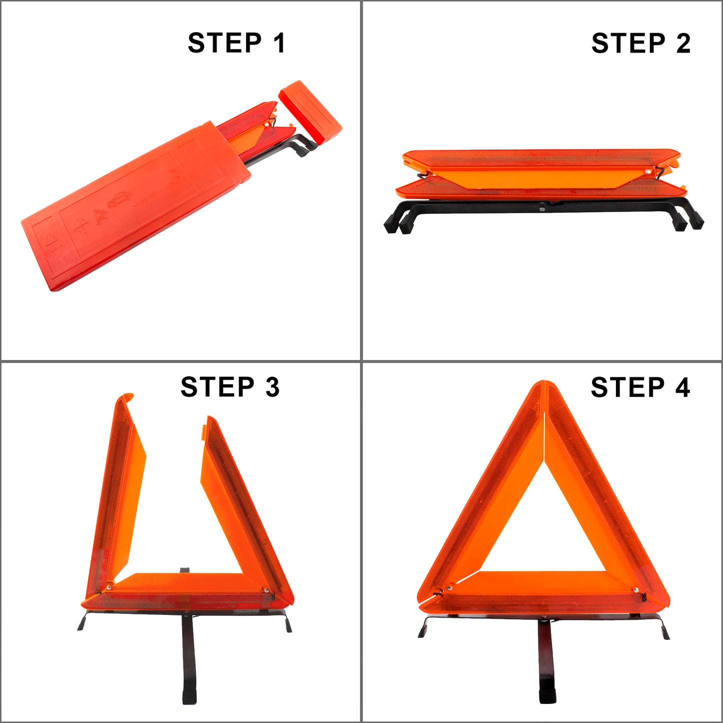 BOXI LED Bulbs Triangle Warning Frame Triangle Emergency Warning Triangle Reflector Safety Triangle — product photo 2
