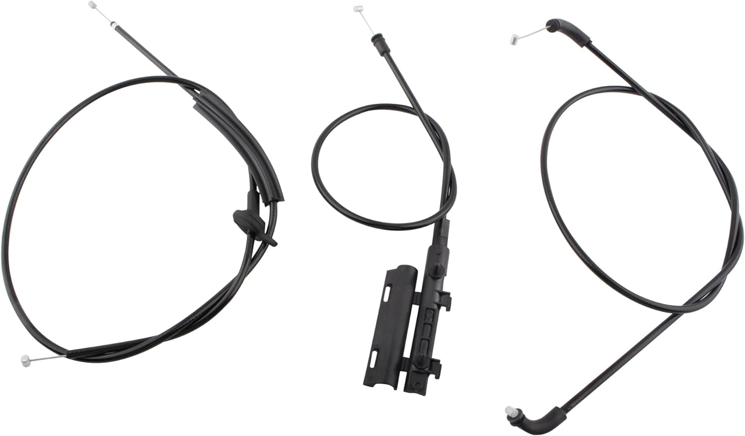 BOXI Front + Center + Rear 3pcs Hood Release Cable Kit Compatible for BMW 740i 2001