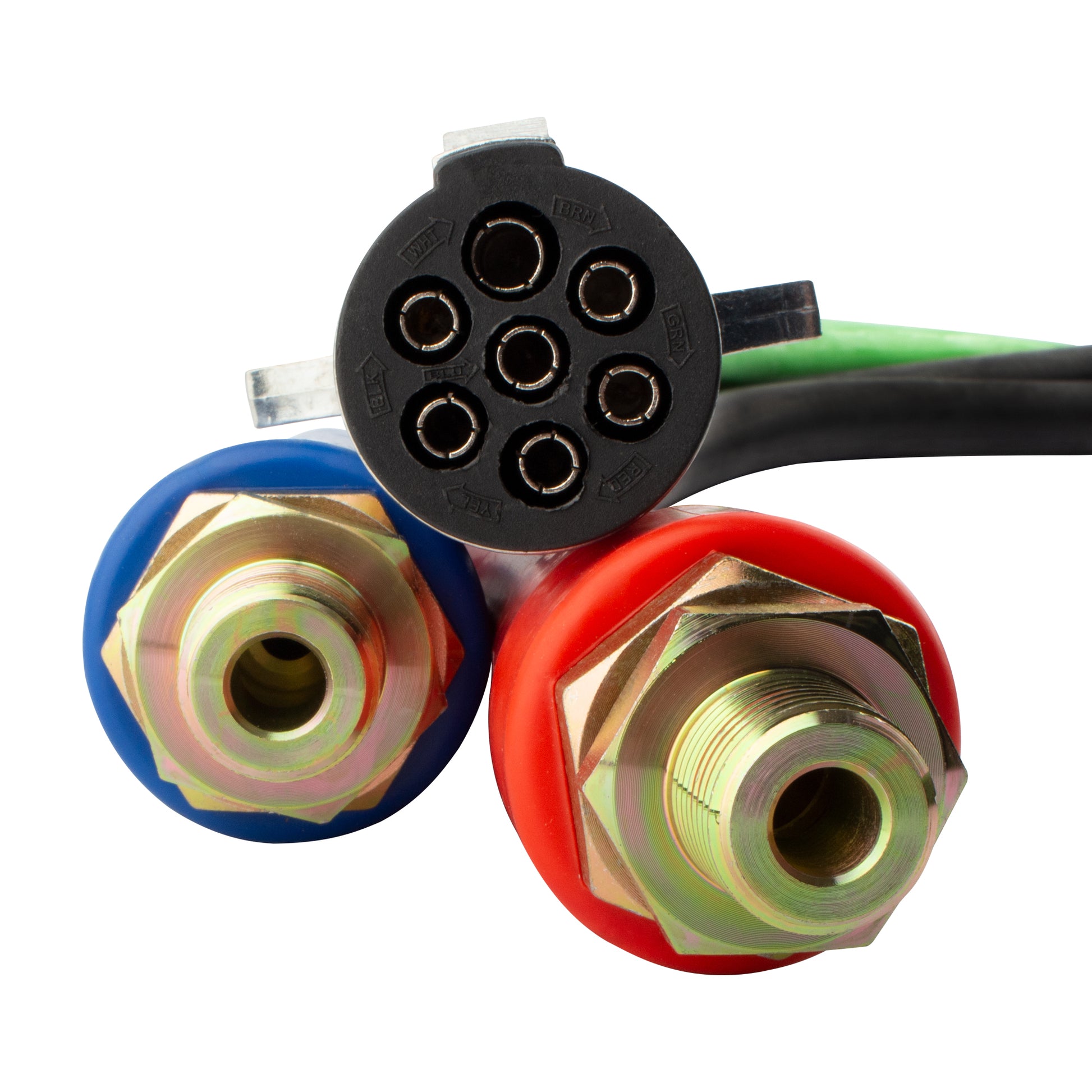 BOXI 15 Ft Length 3 in 1 ABS & Air Power Line Hose Wrap 7 Way Electrical Cable with Handle Grip — product photo 5