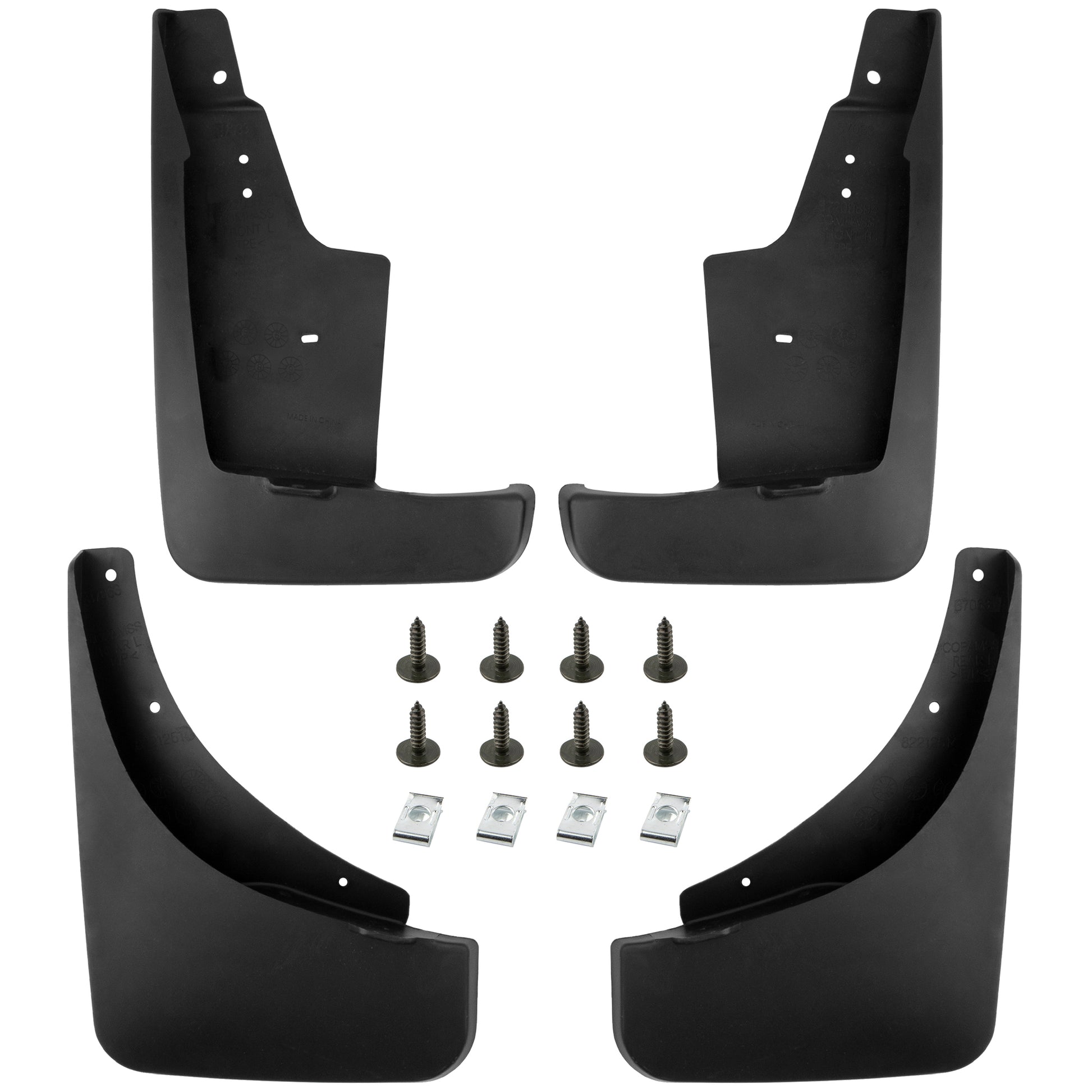 BOXI (Set of 4) Front and Rear Side Mud Flaps Splash Guards Mudflaps Fits for Jeep Compass 2011