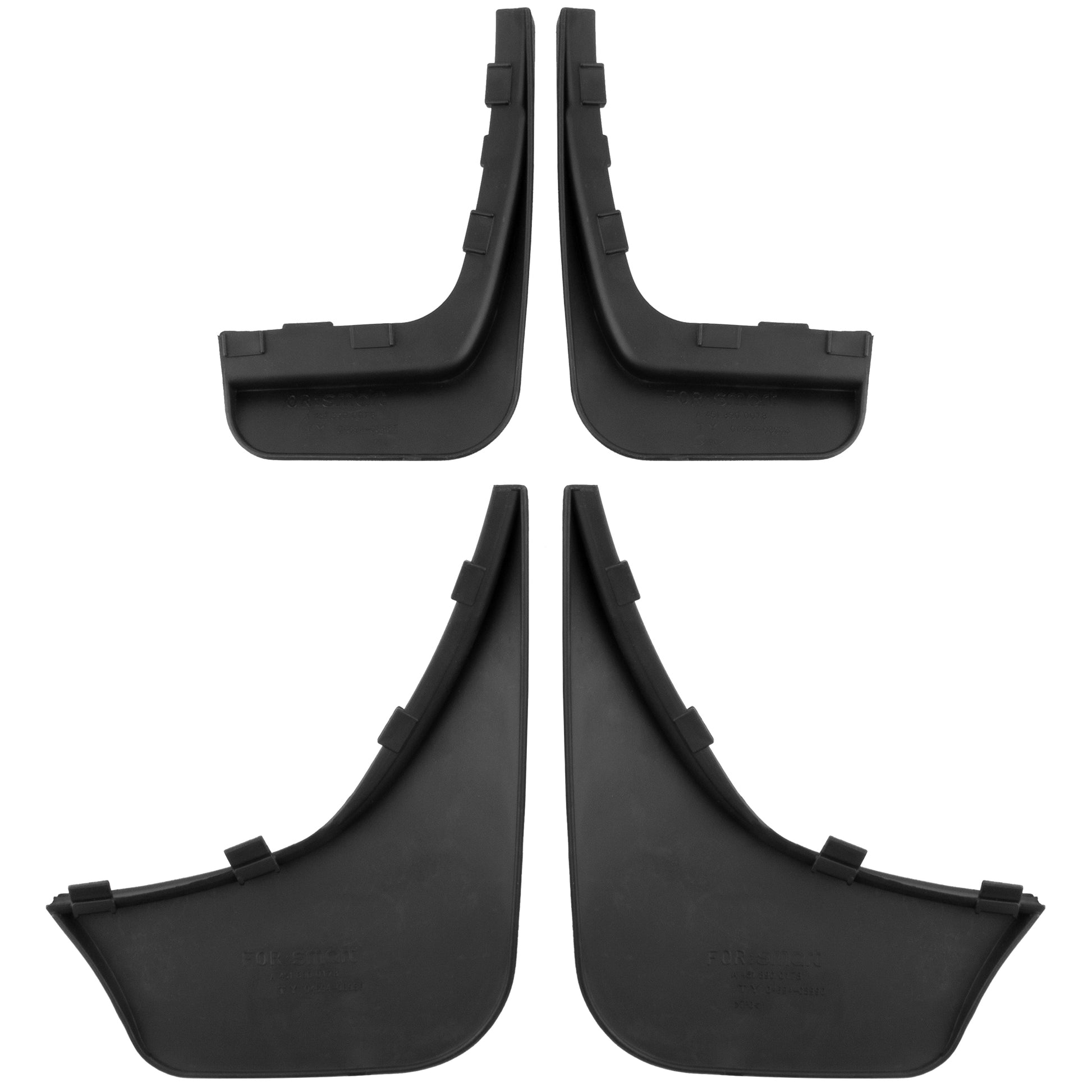 BOXI Set of 4 Front and Rear Side Mud Flaps Splash Guards Compatible for Smart Fortwo 2008 2009