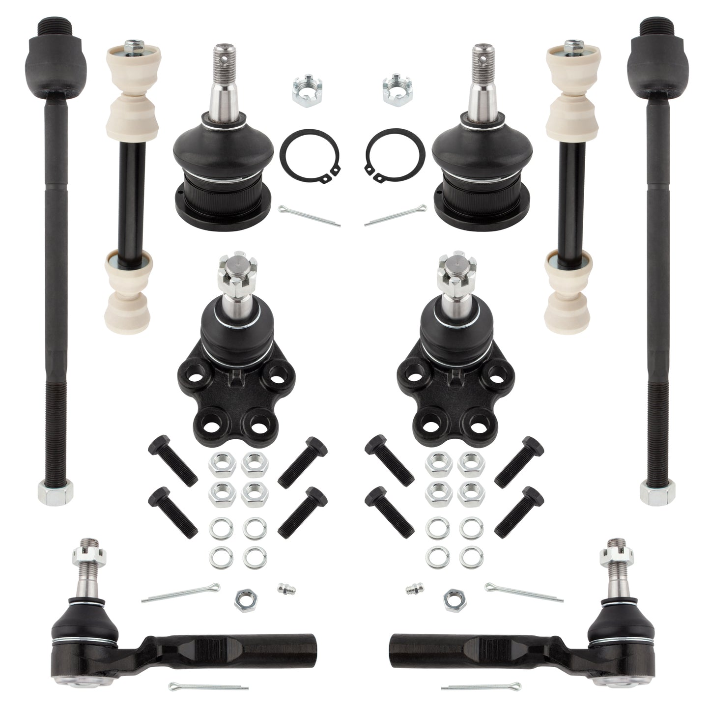 BOXI Front Suspension Kit Upper Lower Ball Joints Tie Rod End Sway Bar End Link Fit for Chevy
