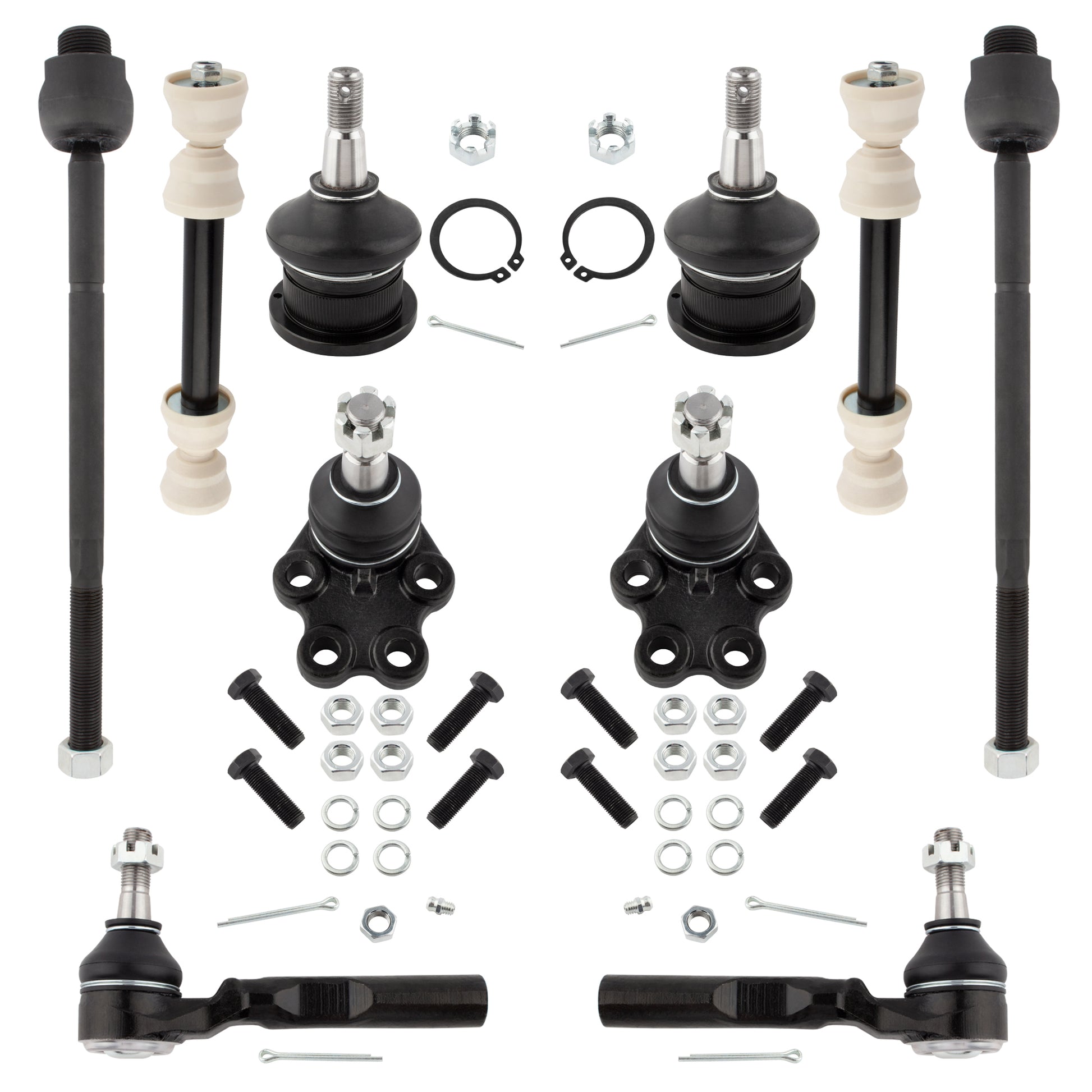 BOXI Front Suspension Kit Upper Lower Ball Joints Tie Rod End Sway Bar End Link Fit for Chevy