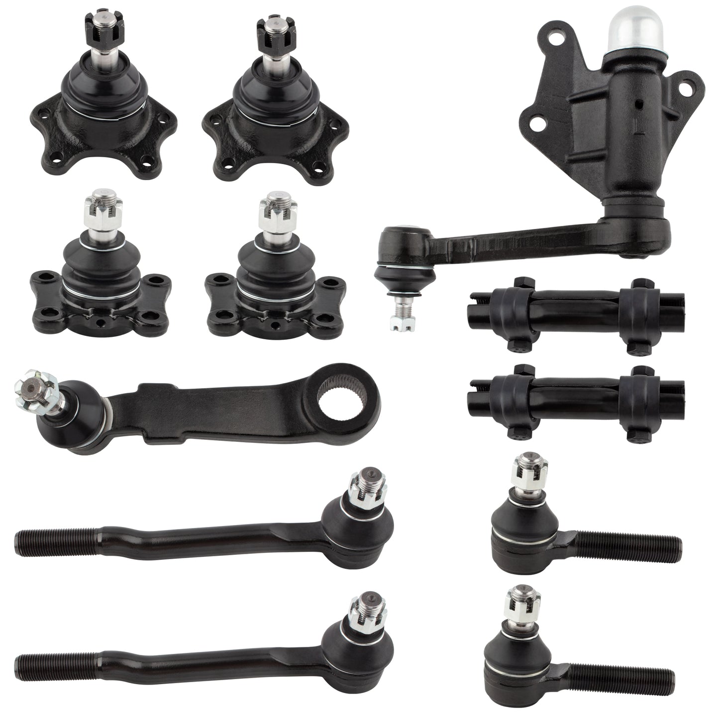 BOXI (Set of 12) Complete Front Suspension Kit Inner Outer Tie Rod Steering Arm Ball Joint Fit