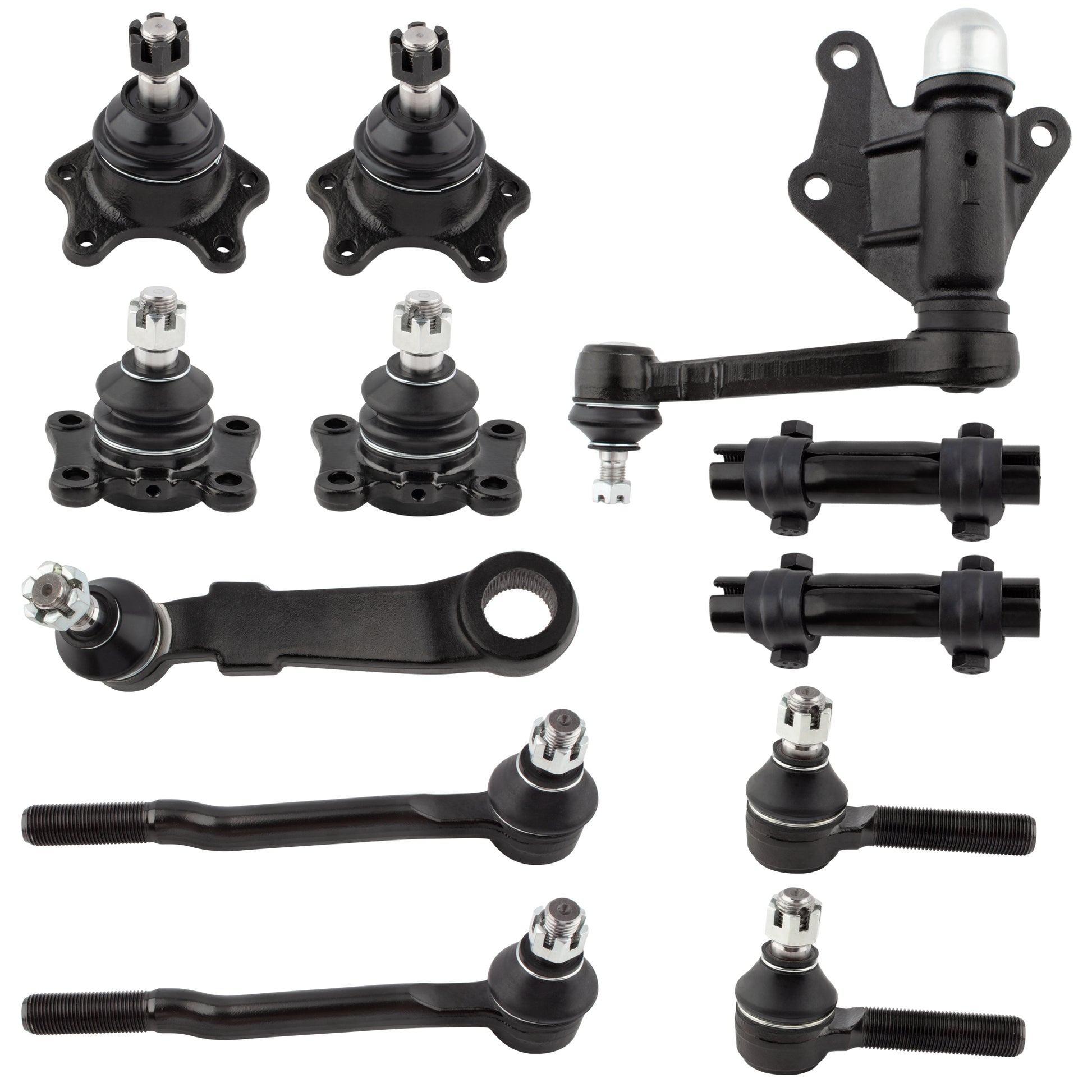 BOXI (Set of 12) Complete Front Suspension Kit Inner Outer Tie Rod Steering Arm Ball Joint Fit