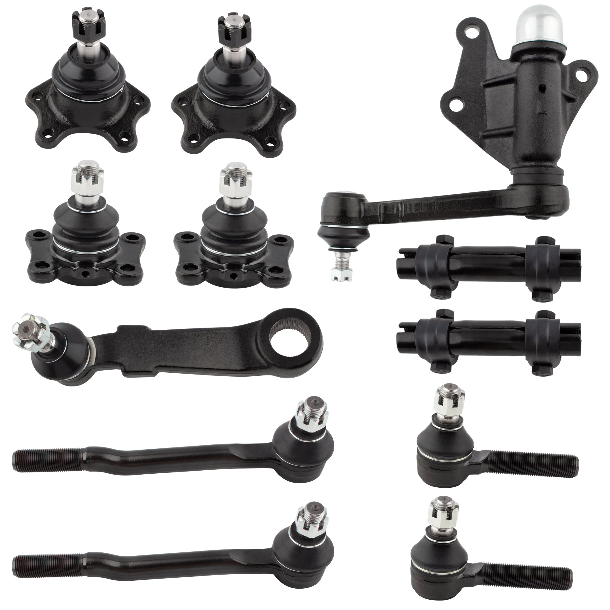 BOXI (Set of 12) Complete Front Suspension Kit Inner Outer Tie Rod Steering Arm Ball Joint Fit