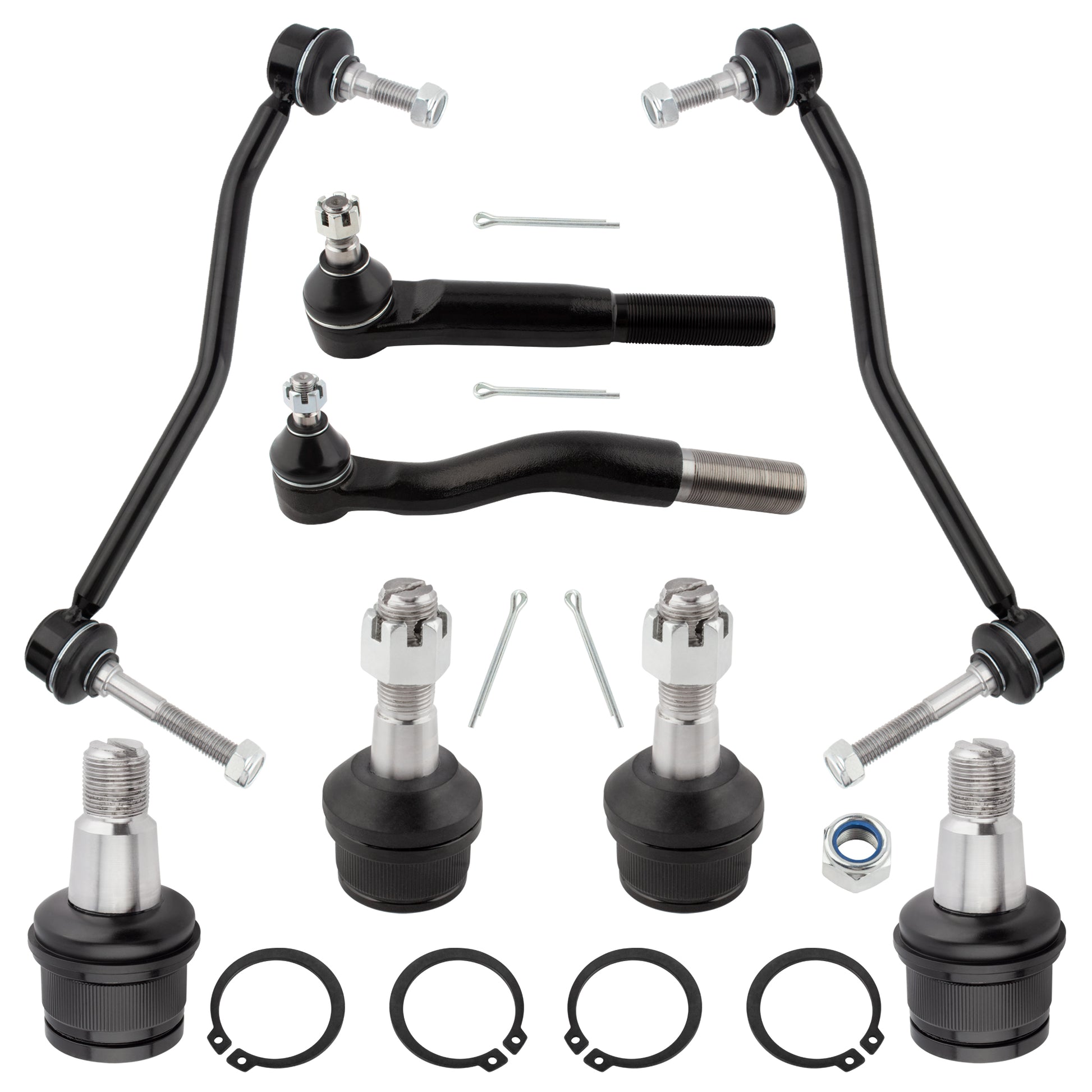 BOXI Front Lower Upper Ball Joints Sway Bar Link Suspension Kit Fit for Ford F-250 F-350 F-450