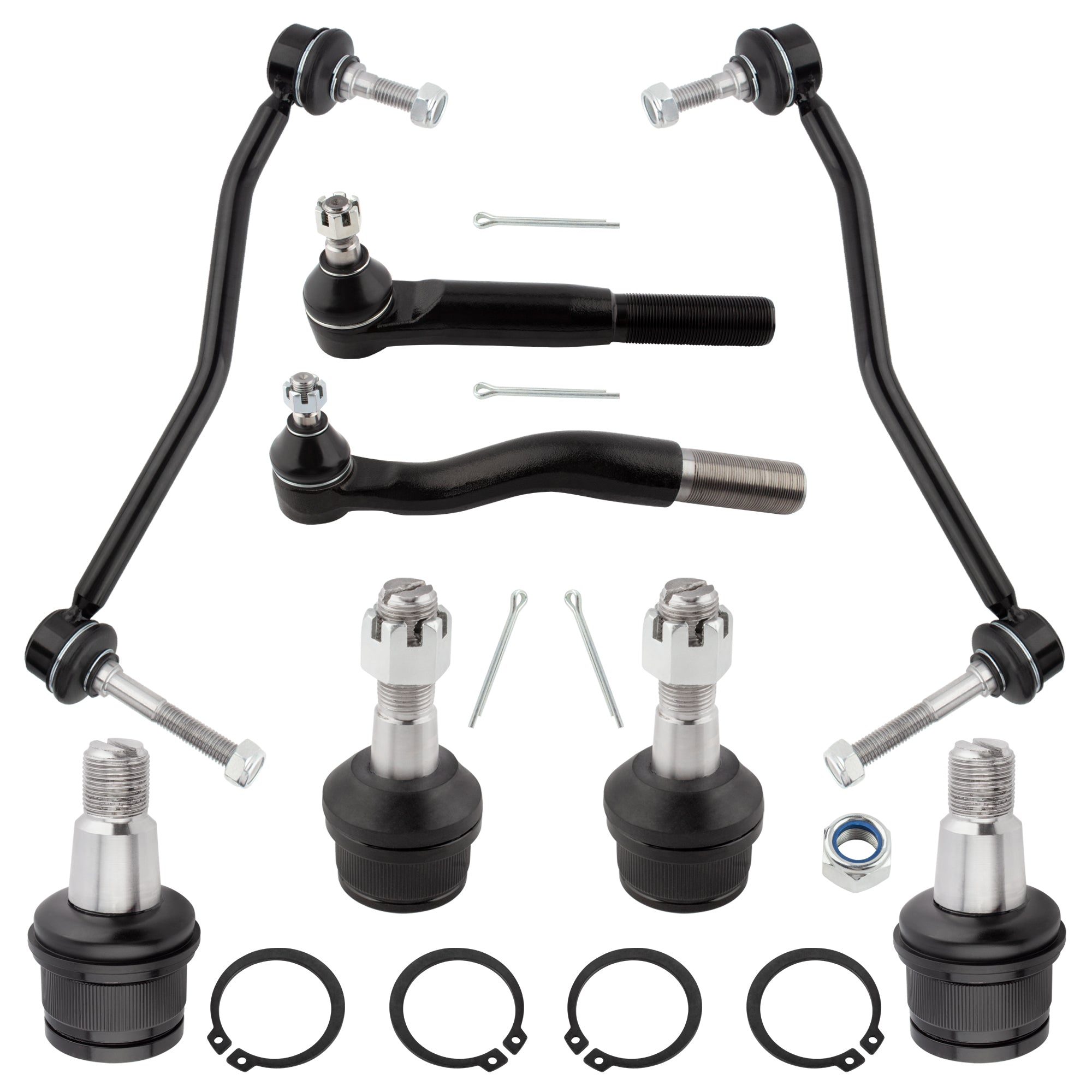BOXI Front Lower Upper Ball Joints Sway Bar Link Suspension Kit Fit for Ford F-250 F-350 F-450