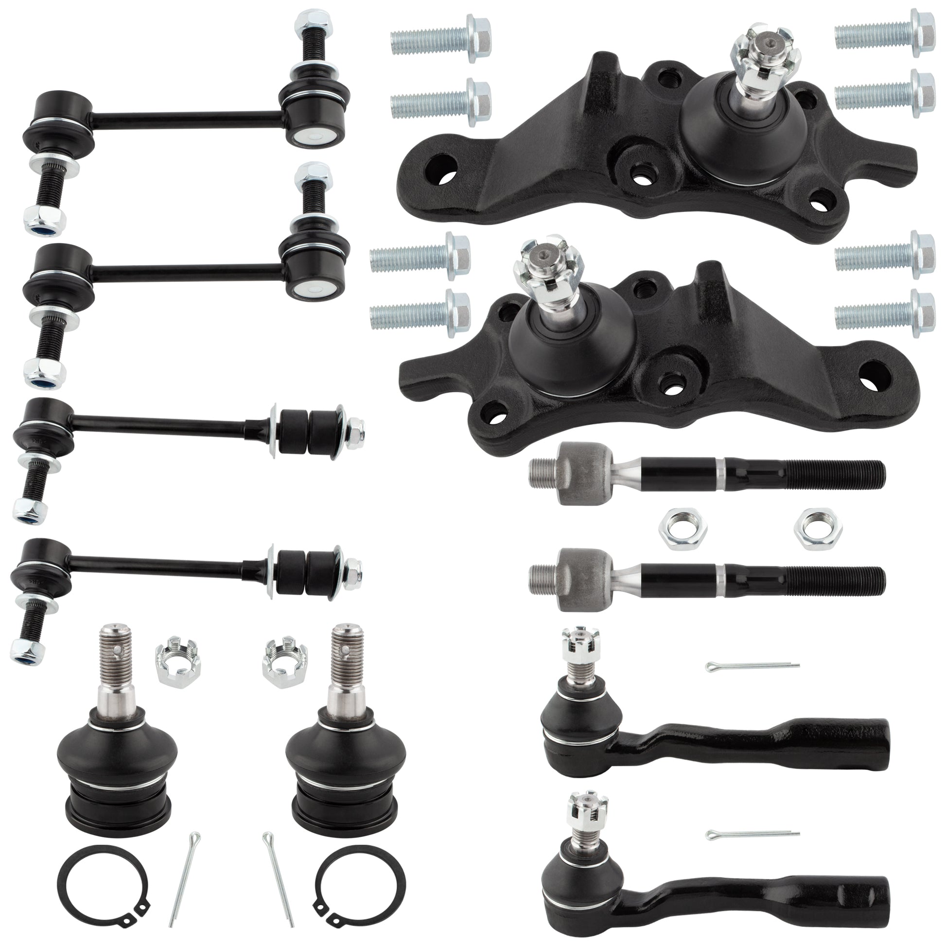 BOXI 12pcs Front & Rear Sway Bars Lower Ball Joints Tie Rods for Toyota Sequoia 2001 2002
